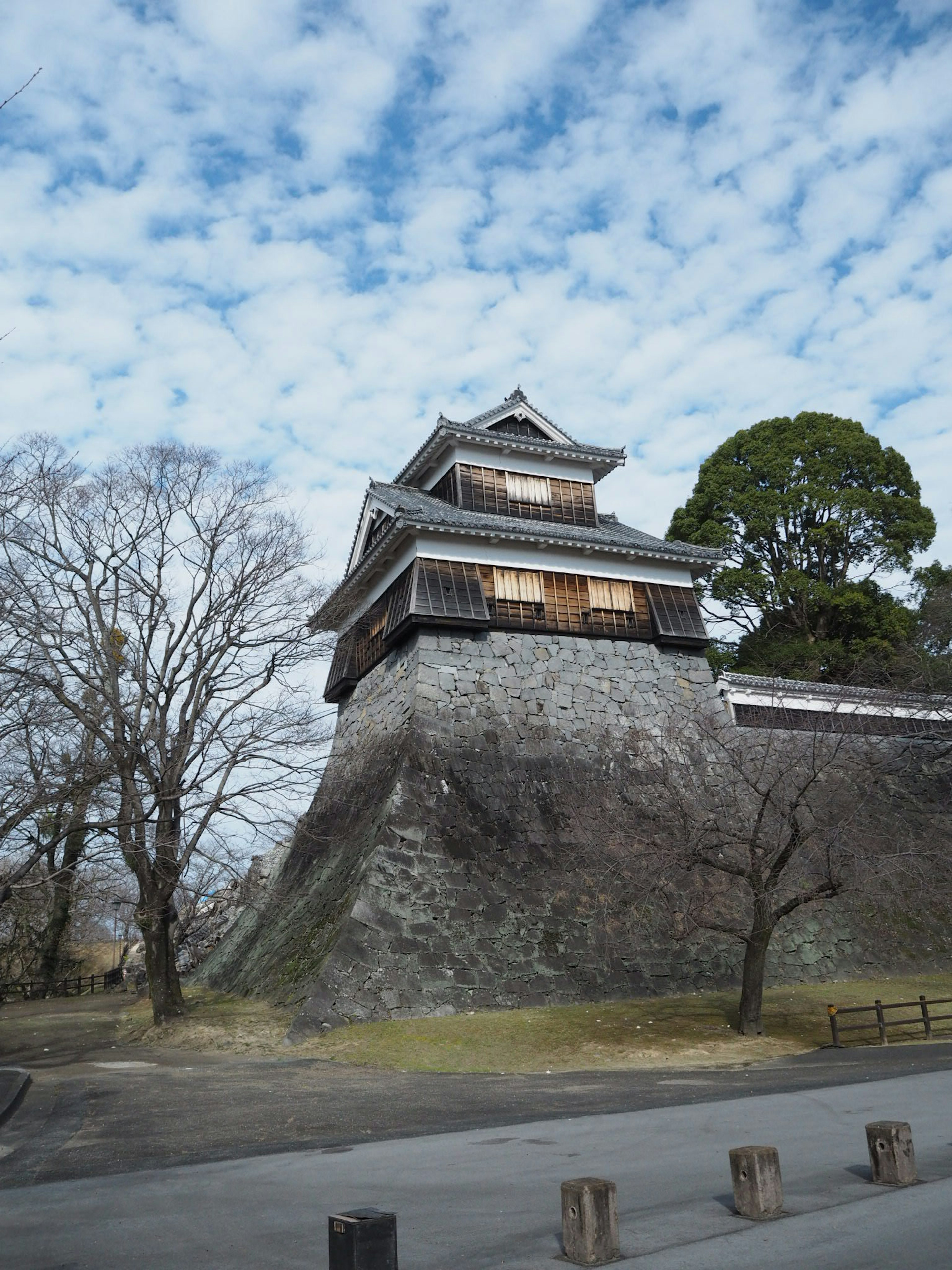 美しい空の下にある歴史的な城の塔