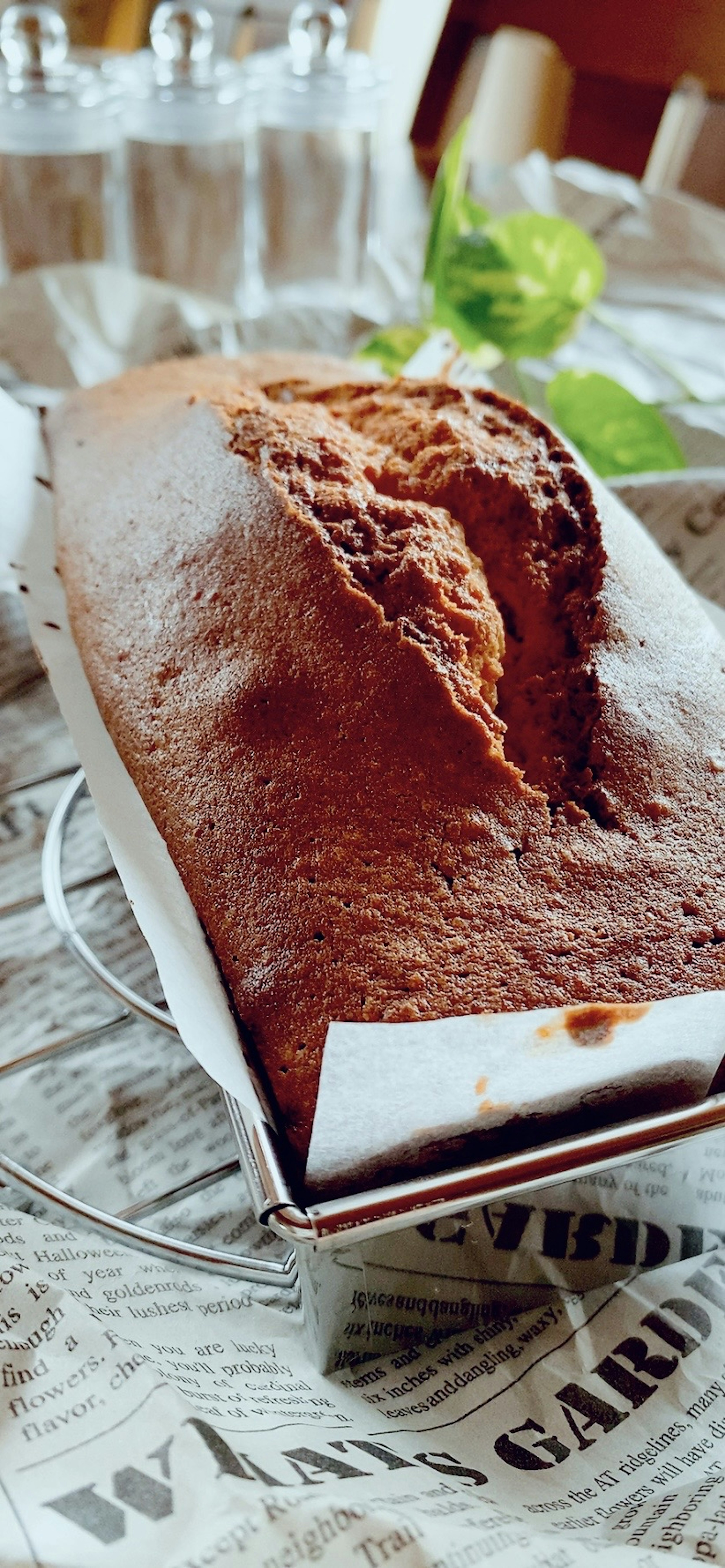 Torta al pound appena sfornata su un piatto