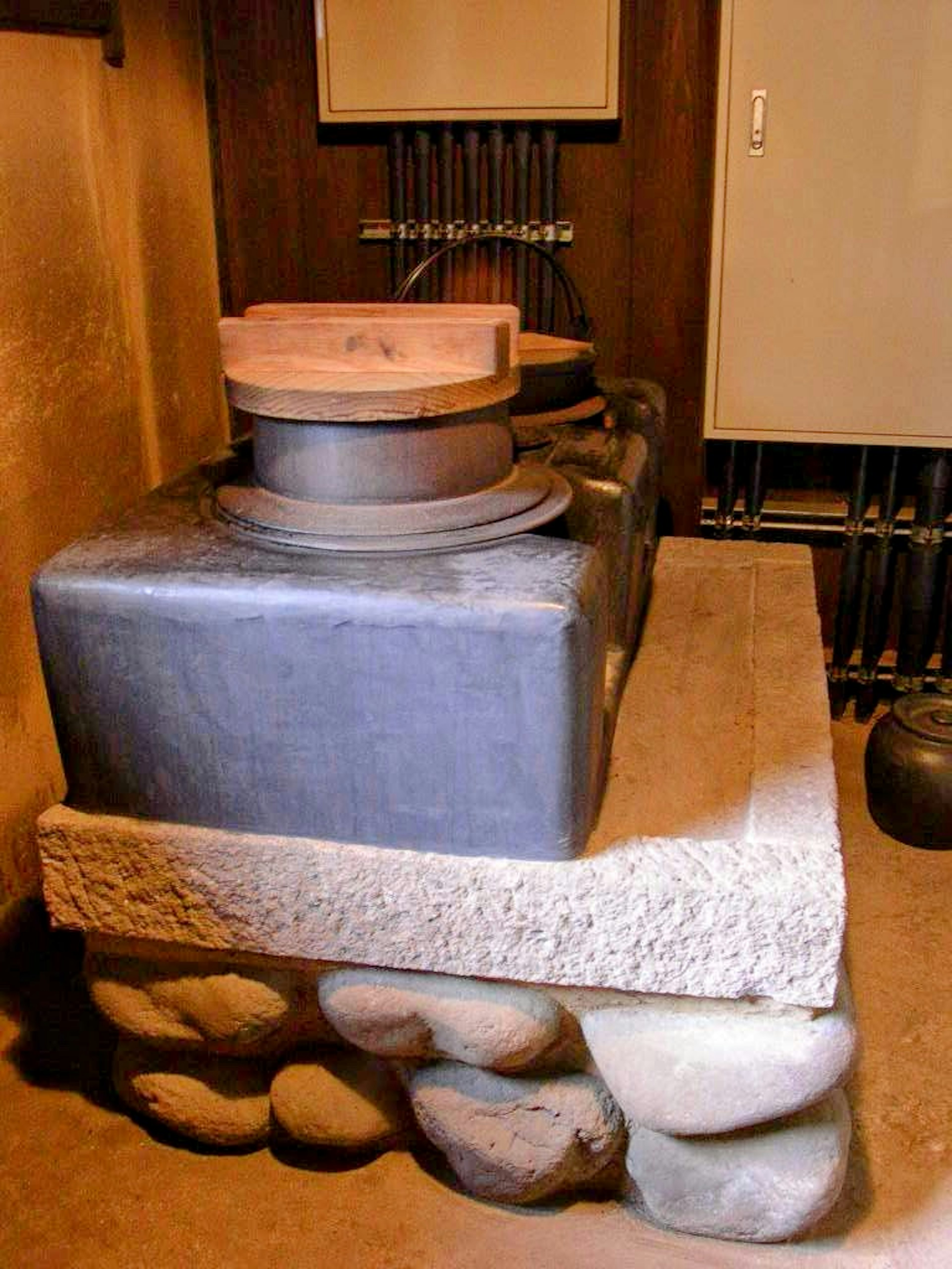 Traditional kitchen feature with an old stone mill