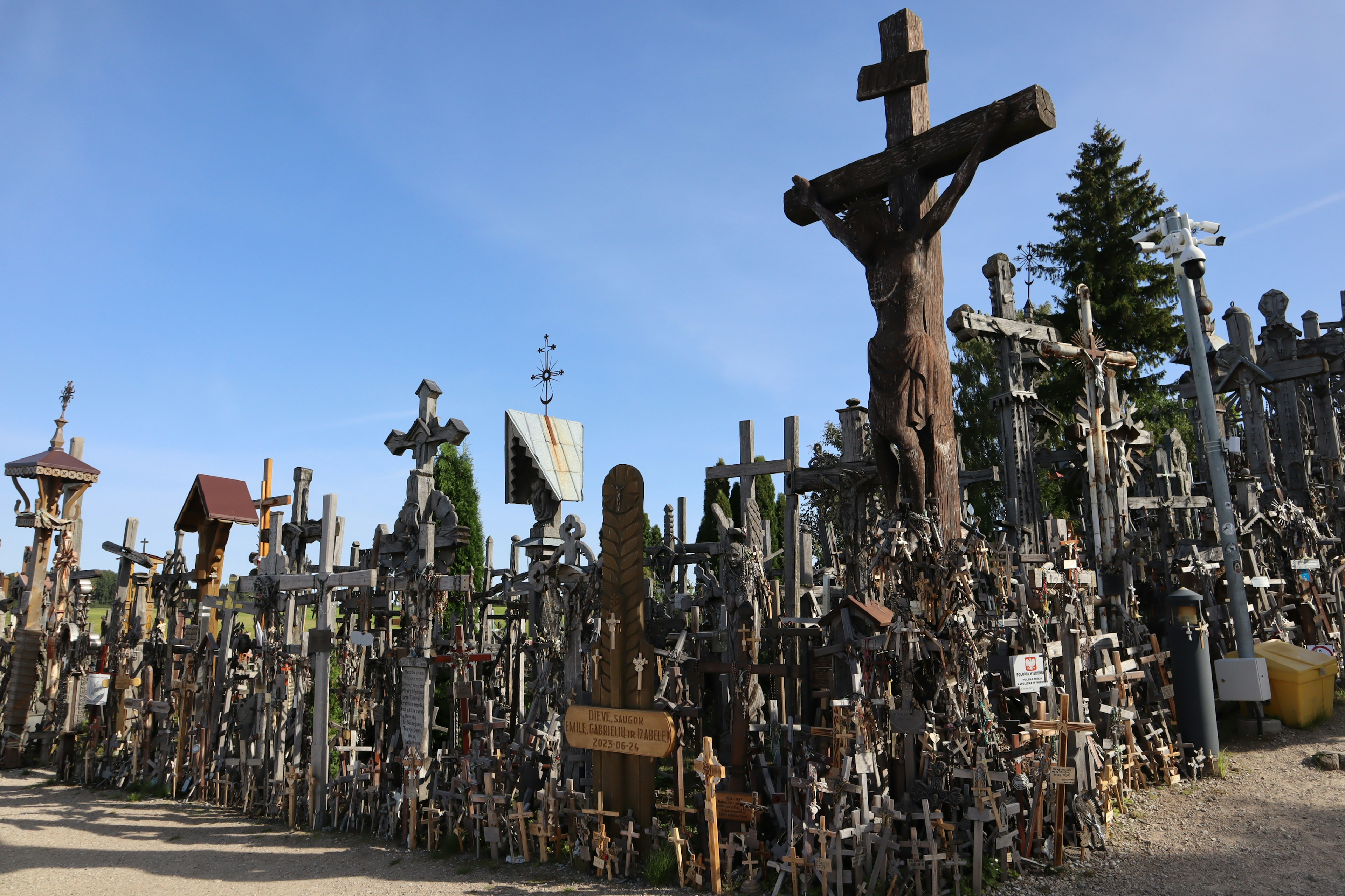 Landscape of a site filled with numerous crosses