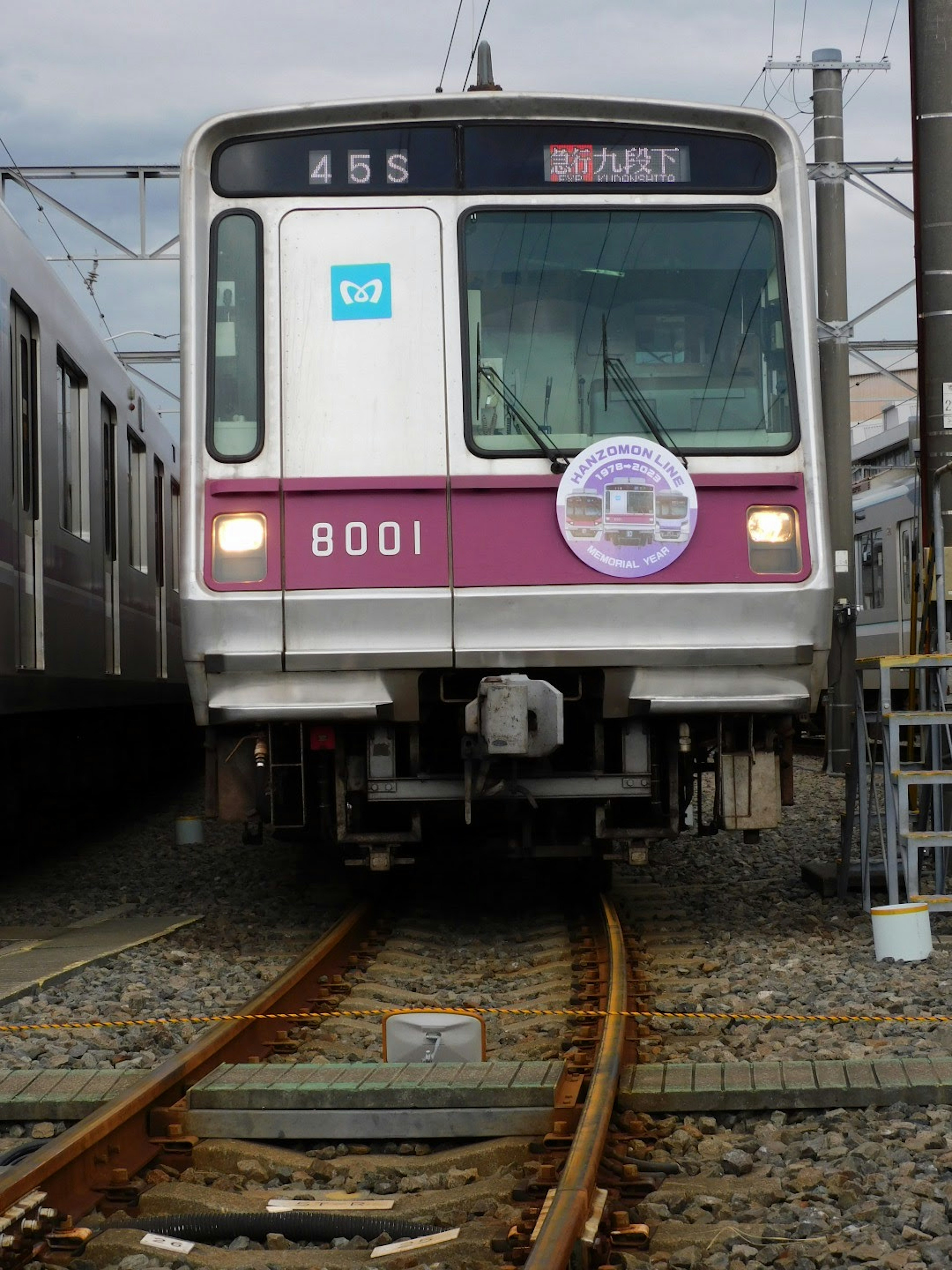 Train number 8001 positioned on the tracks