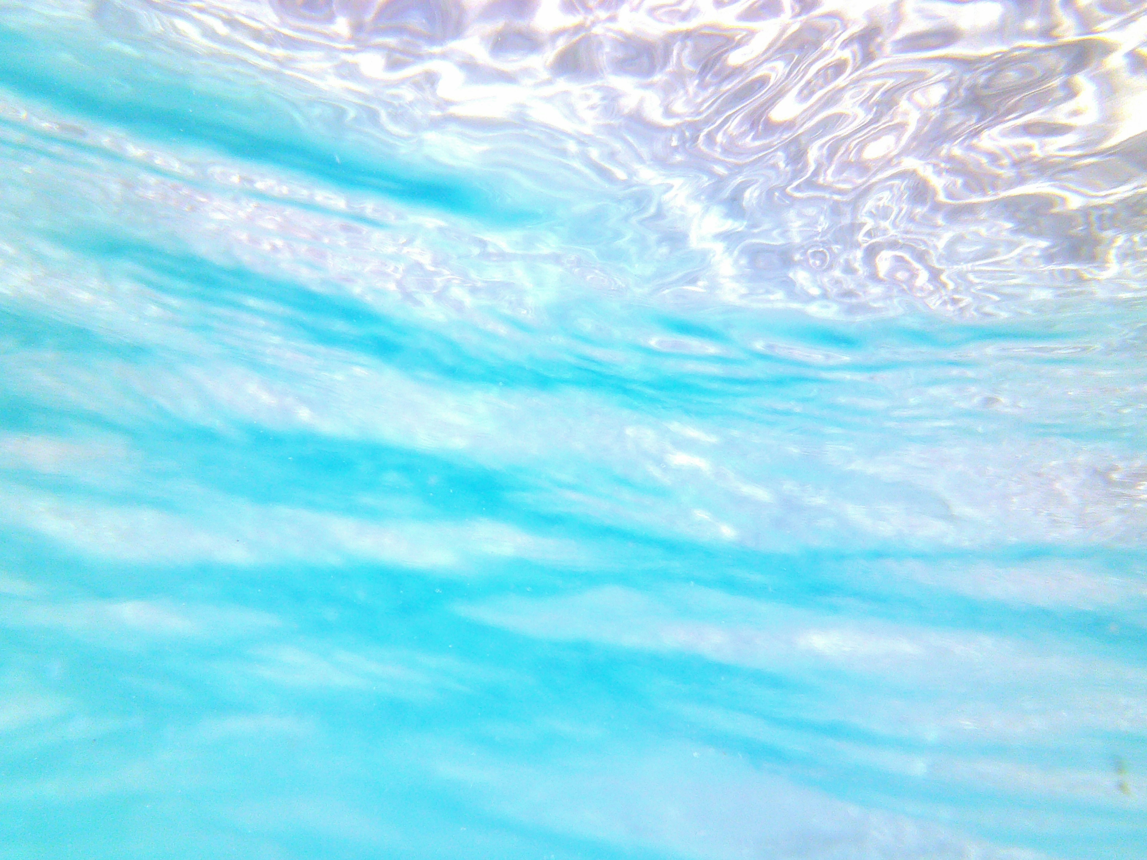 Close-up of a transparent water surface with blue ripples