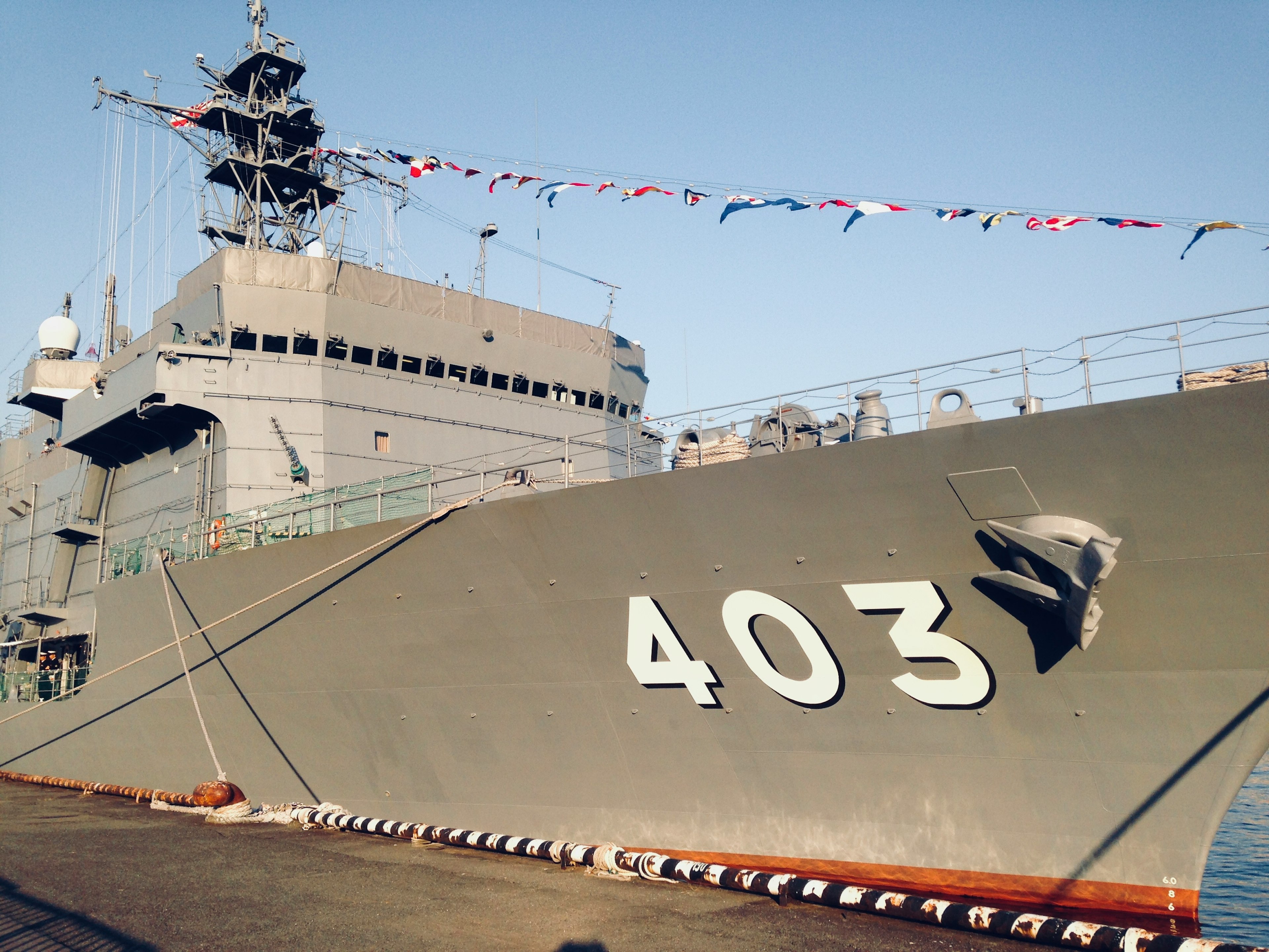 Image of a naval ship with prominent number 403 on its side