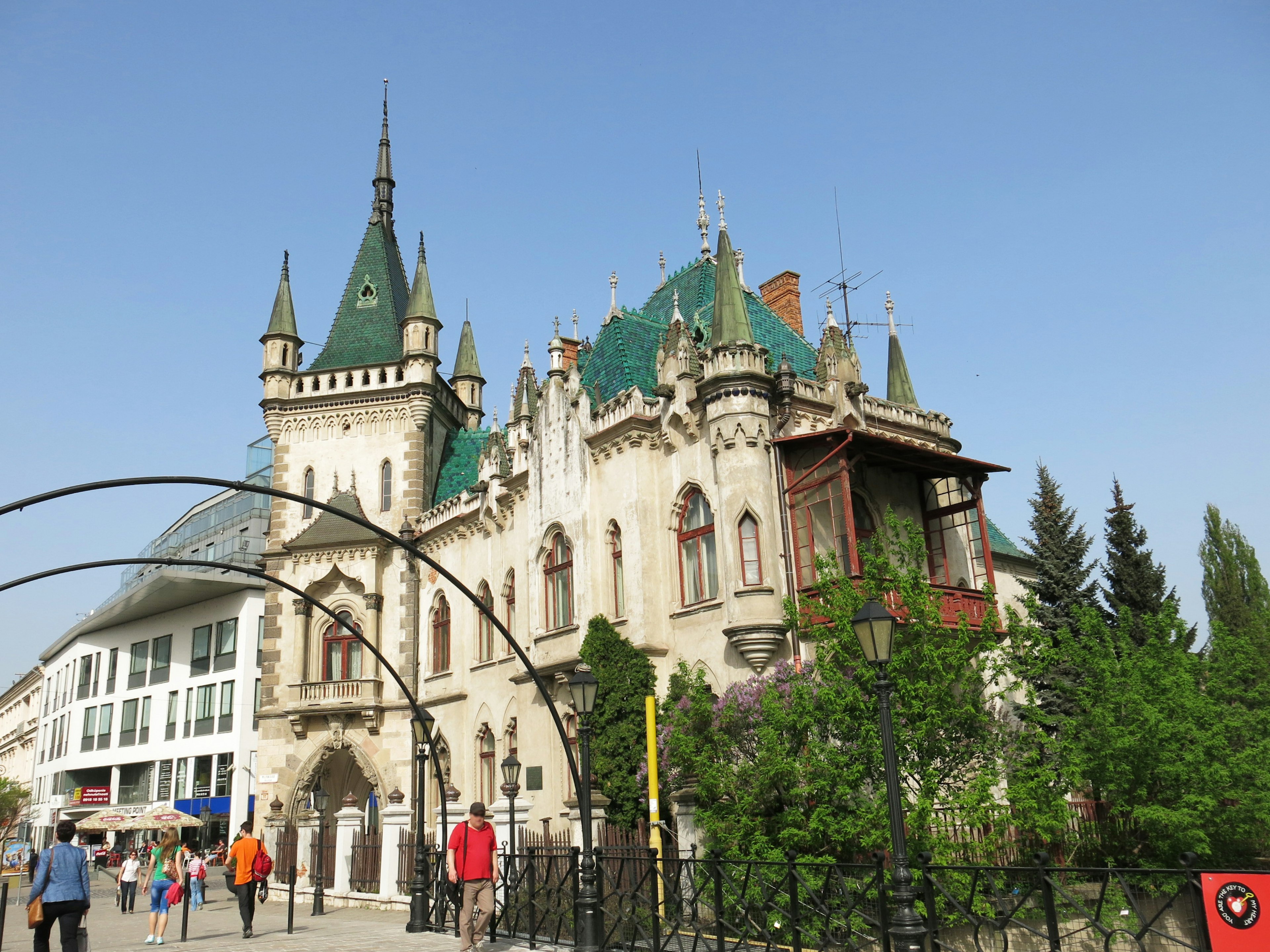 Historic building with beautiful green roofs and surrounding landscape