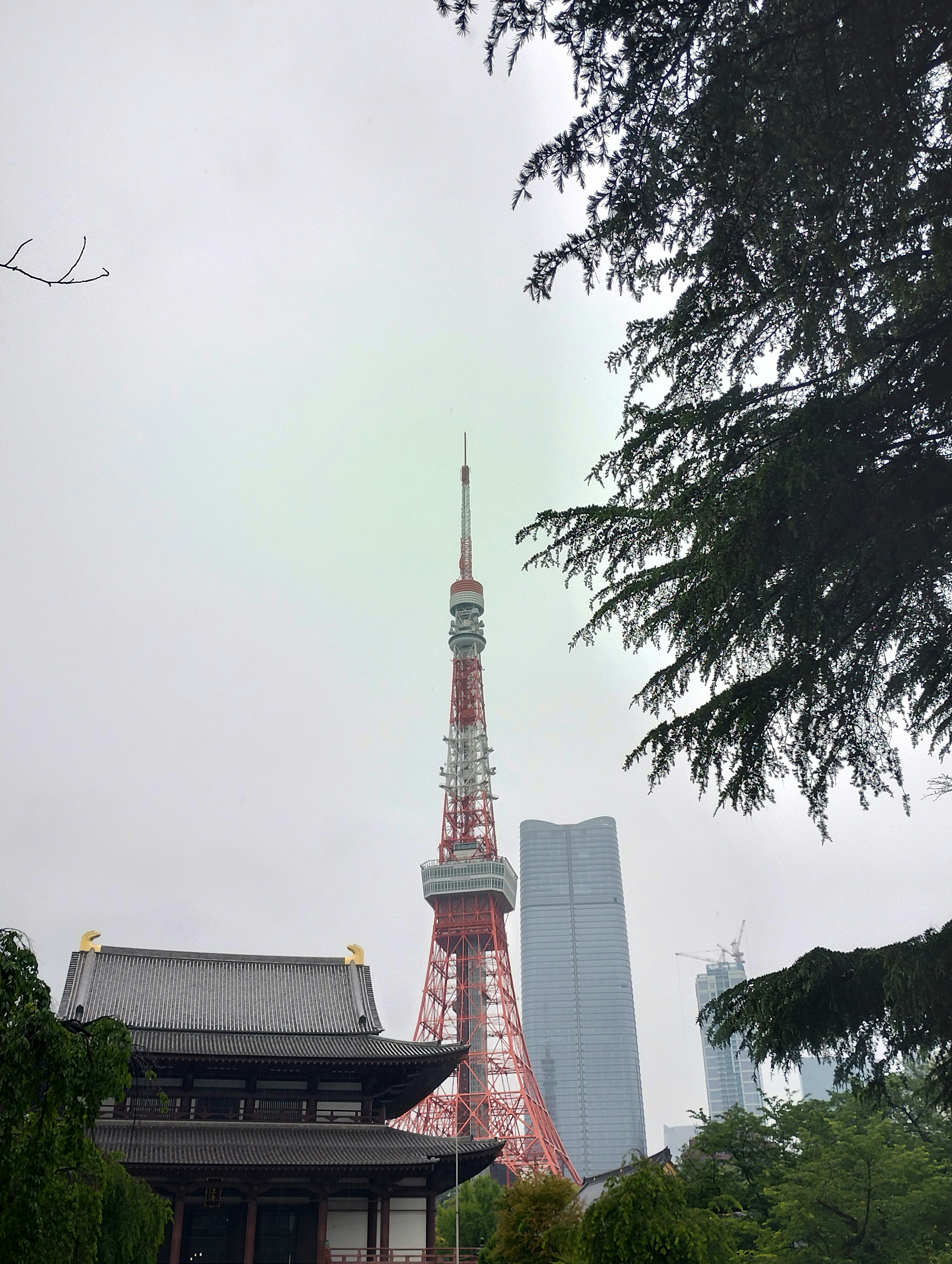 Pemandangan Menara Tokyo dan gedung modern