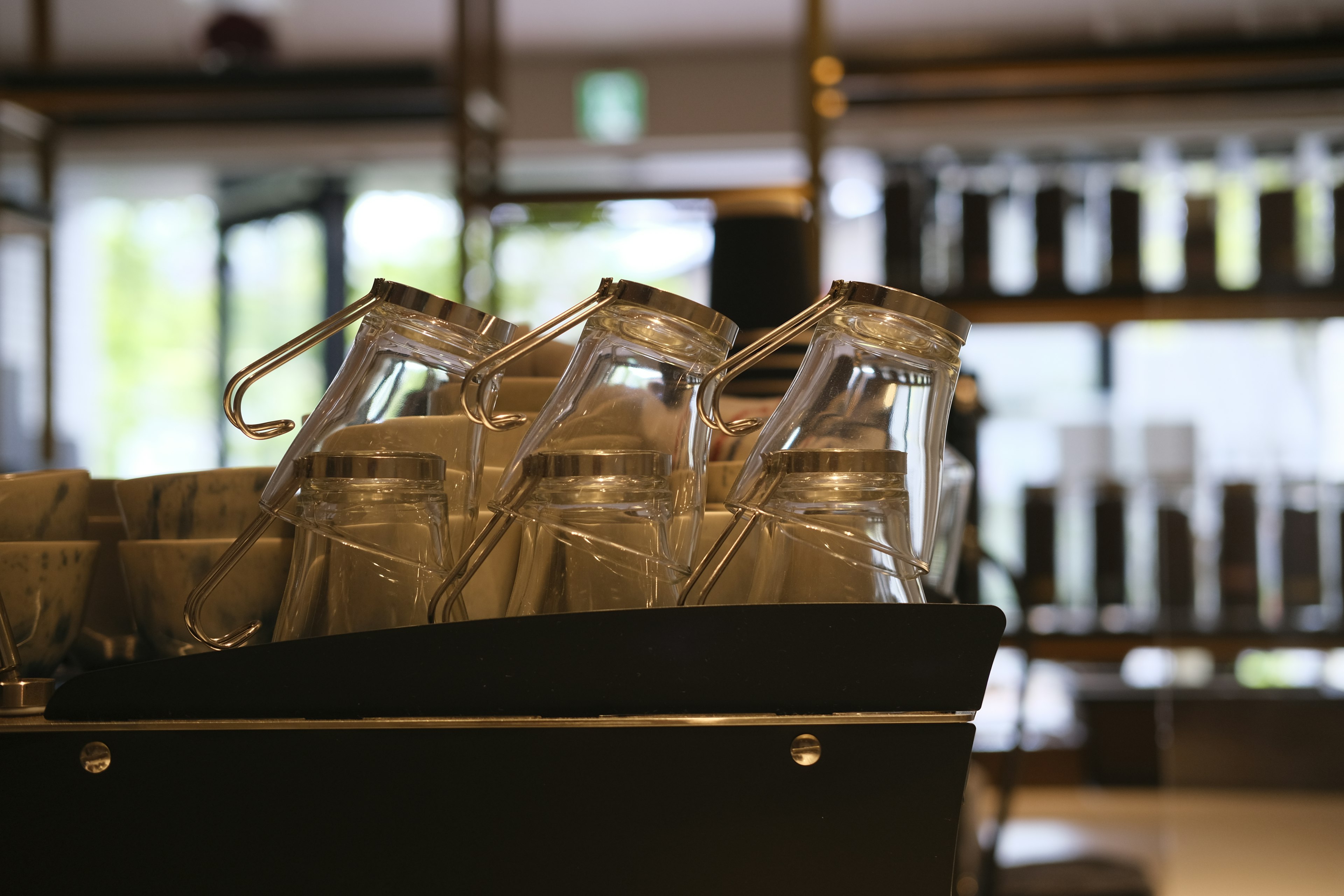 Photo of transparent containers arranged on a counter