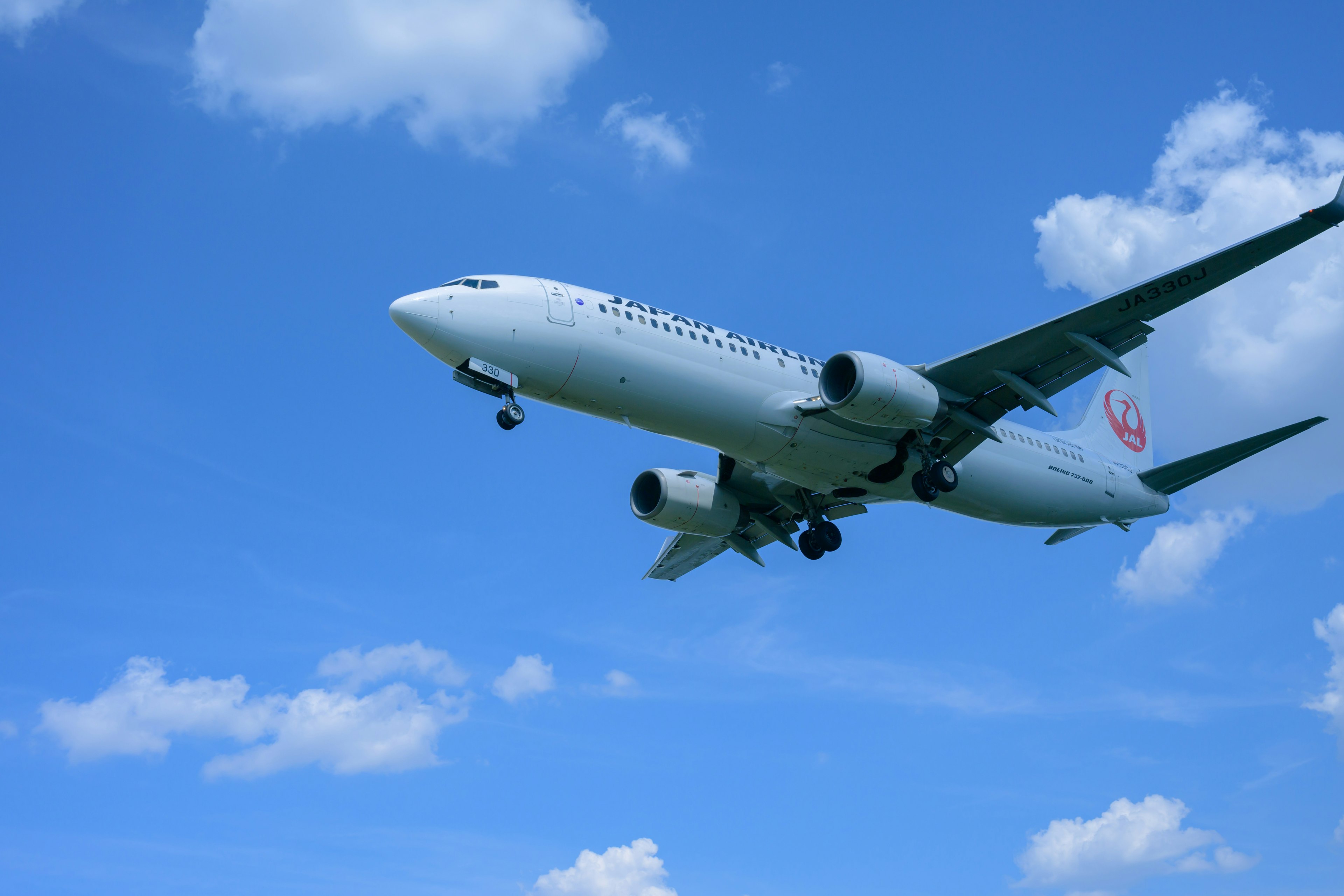 Airplane flying in a blue sky