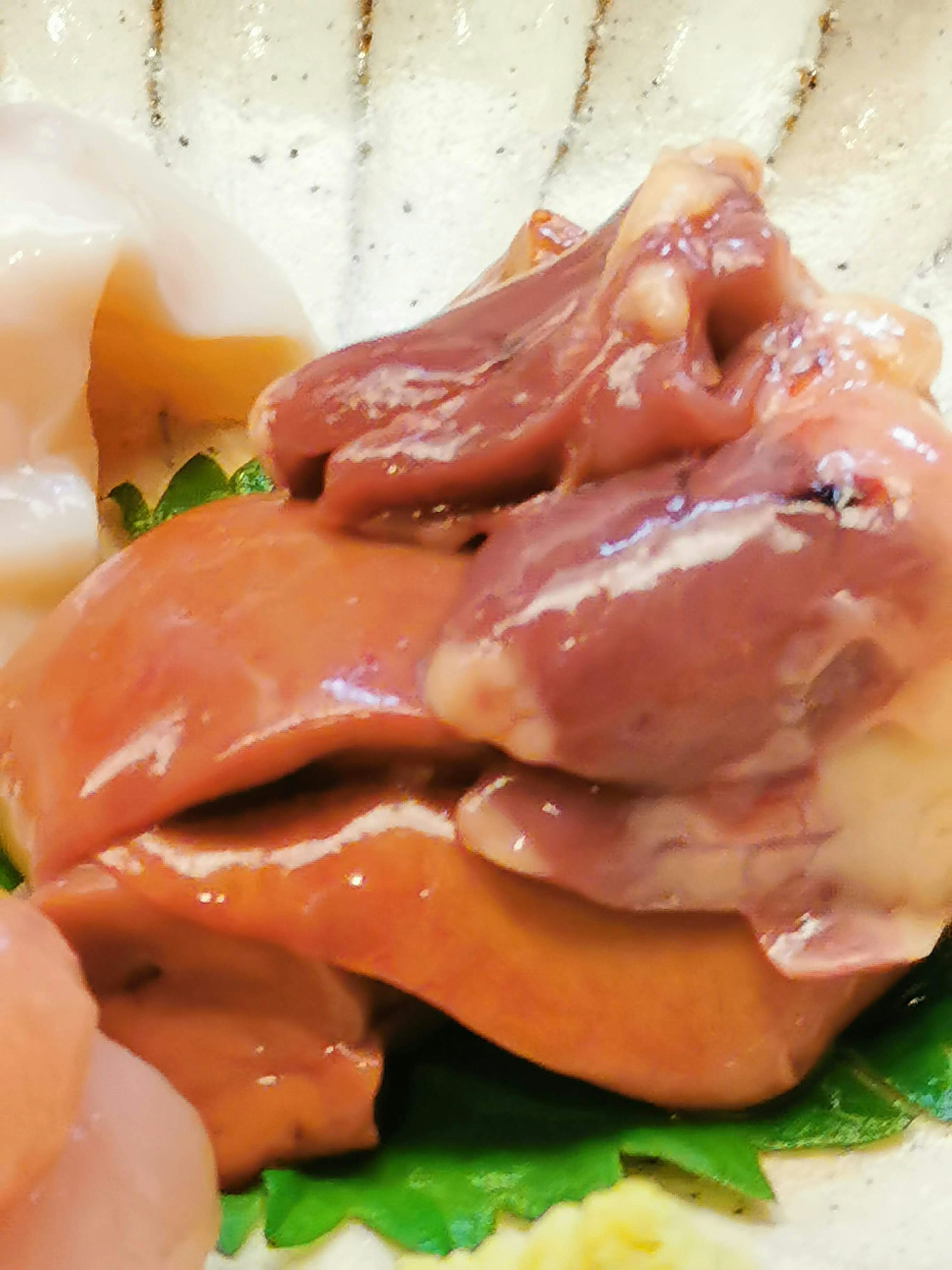 Fresh liver presented on a plate