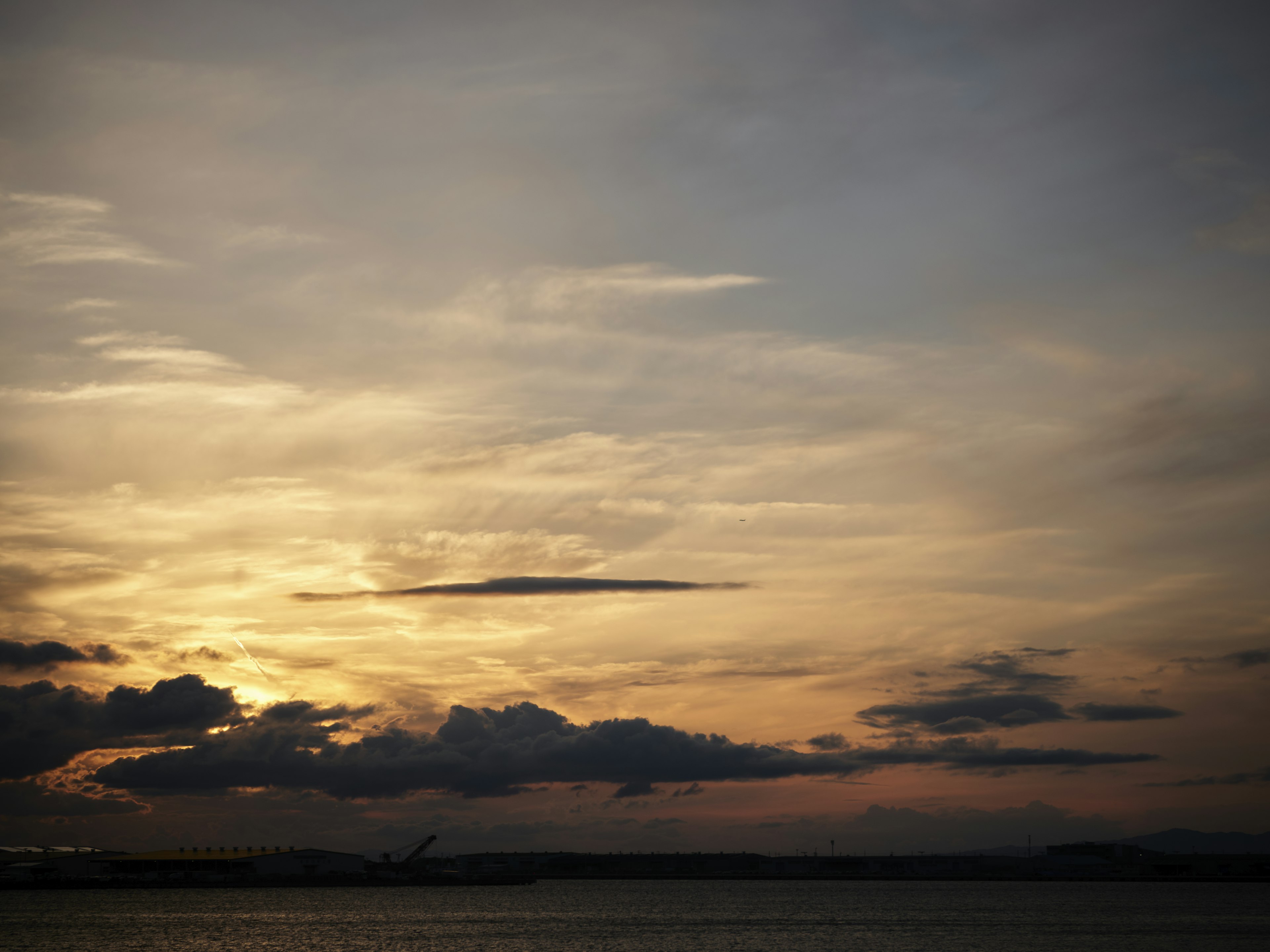 Beautiful sunset sky with clouds