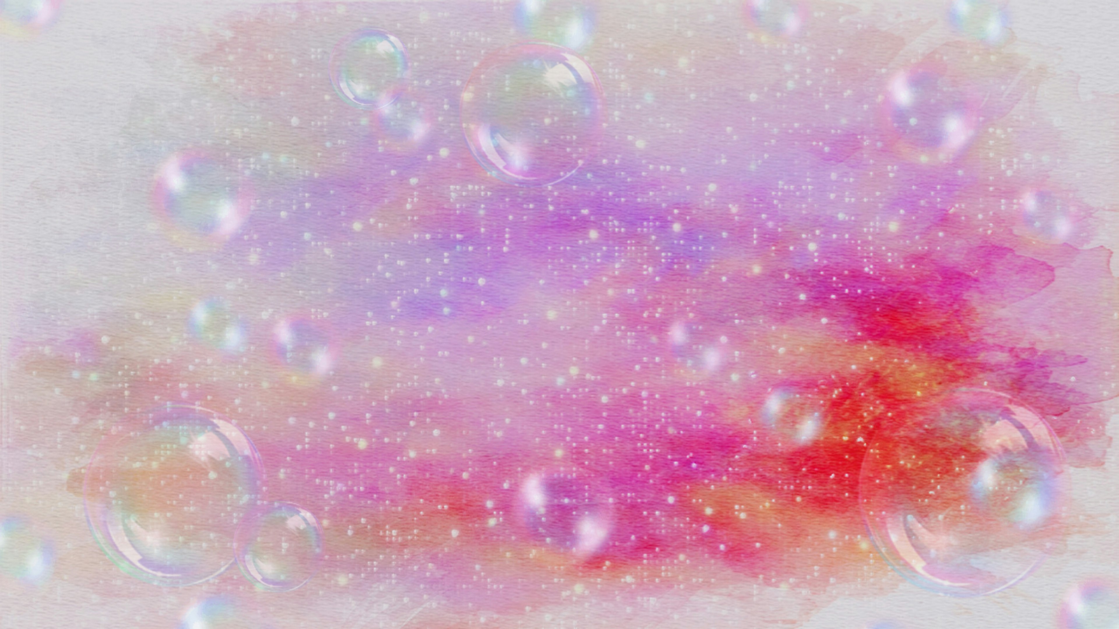 A dreamy background with soft pink and purple gradients featuring floating bubbles