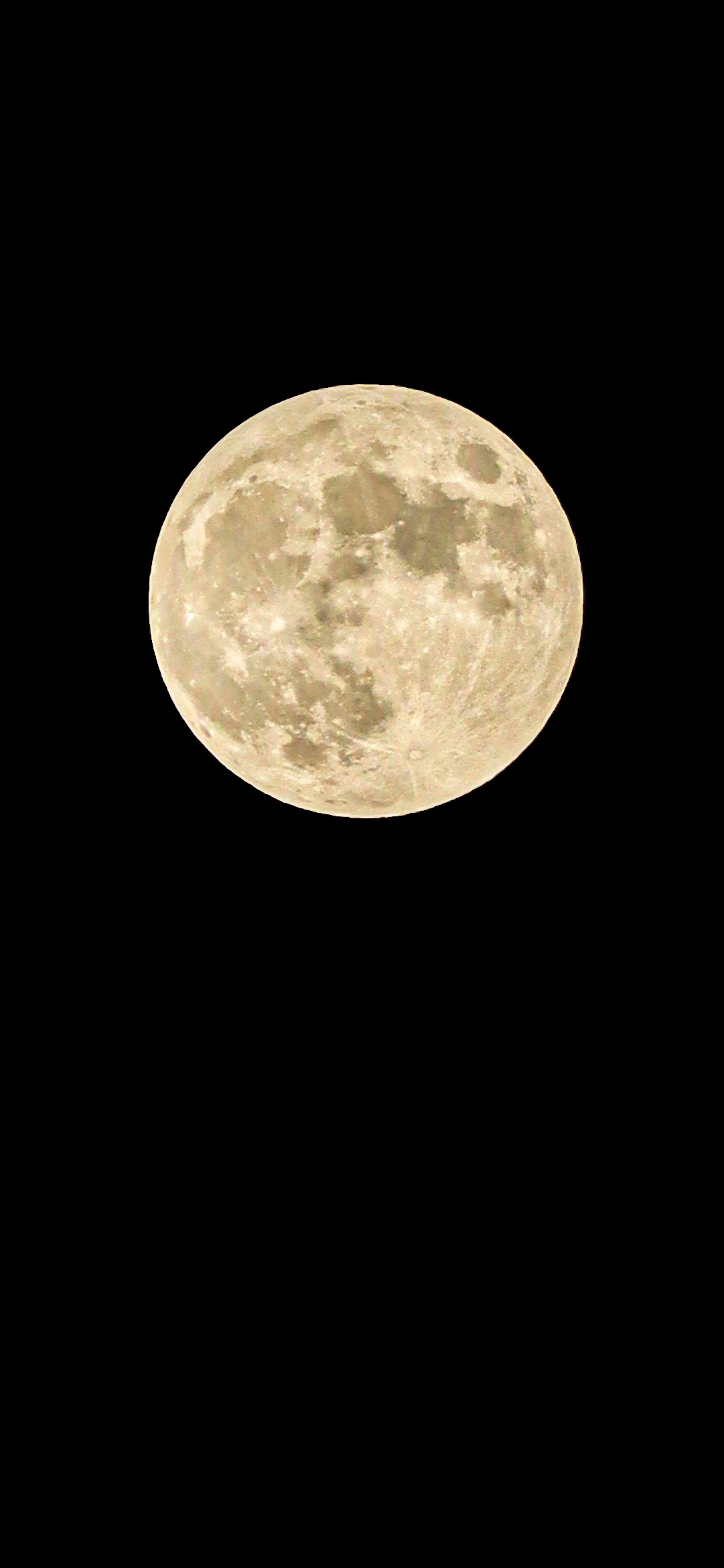 Bright full moon in the night sky