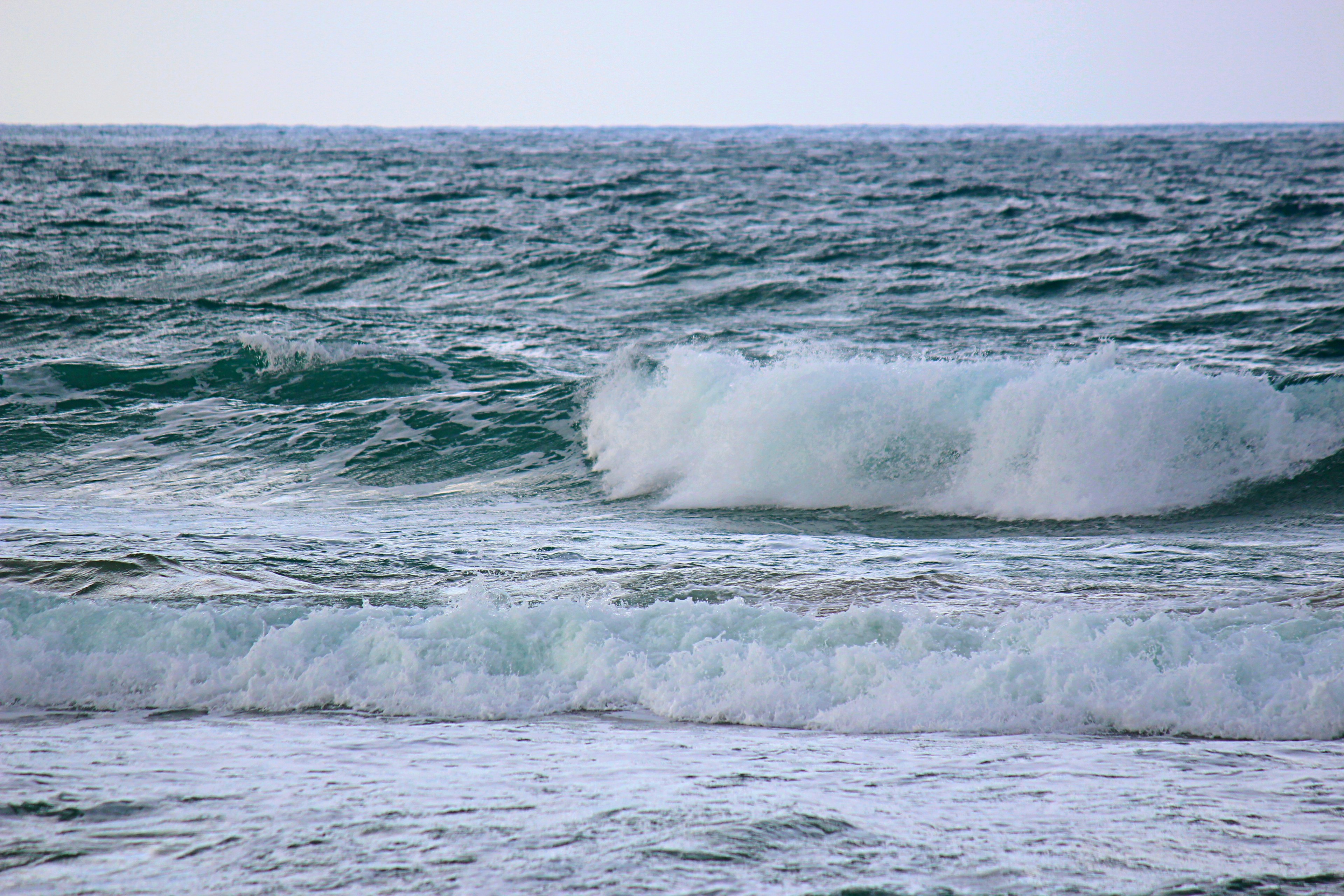 Vagues calmes roulant sur le rivage de l'océan