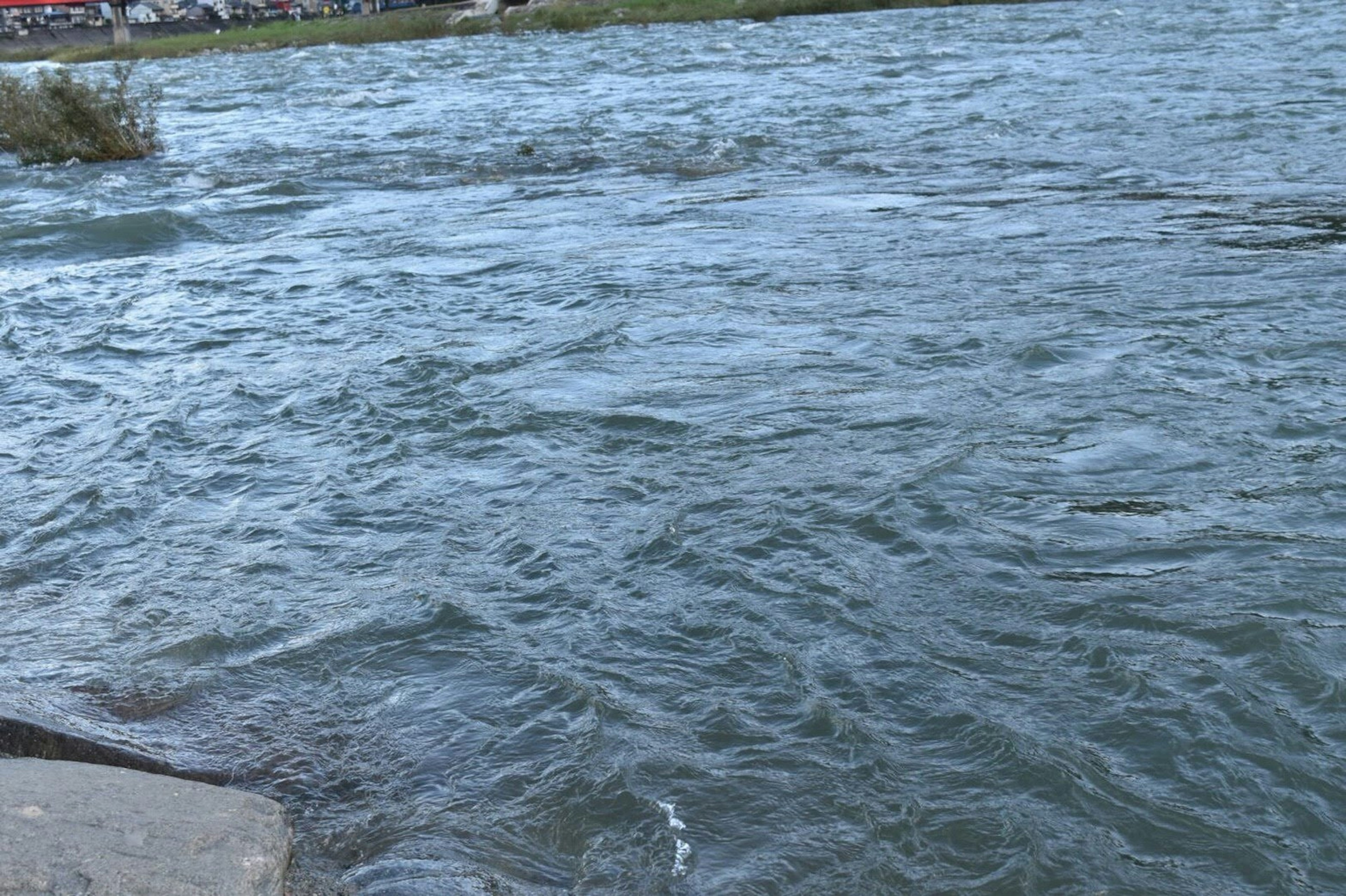 Calm river surface reflecting the gentle flow of water