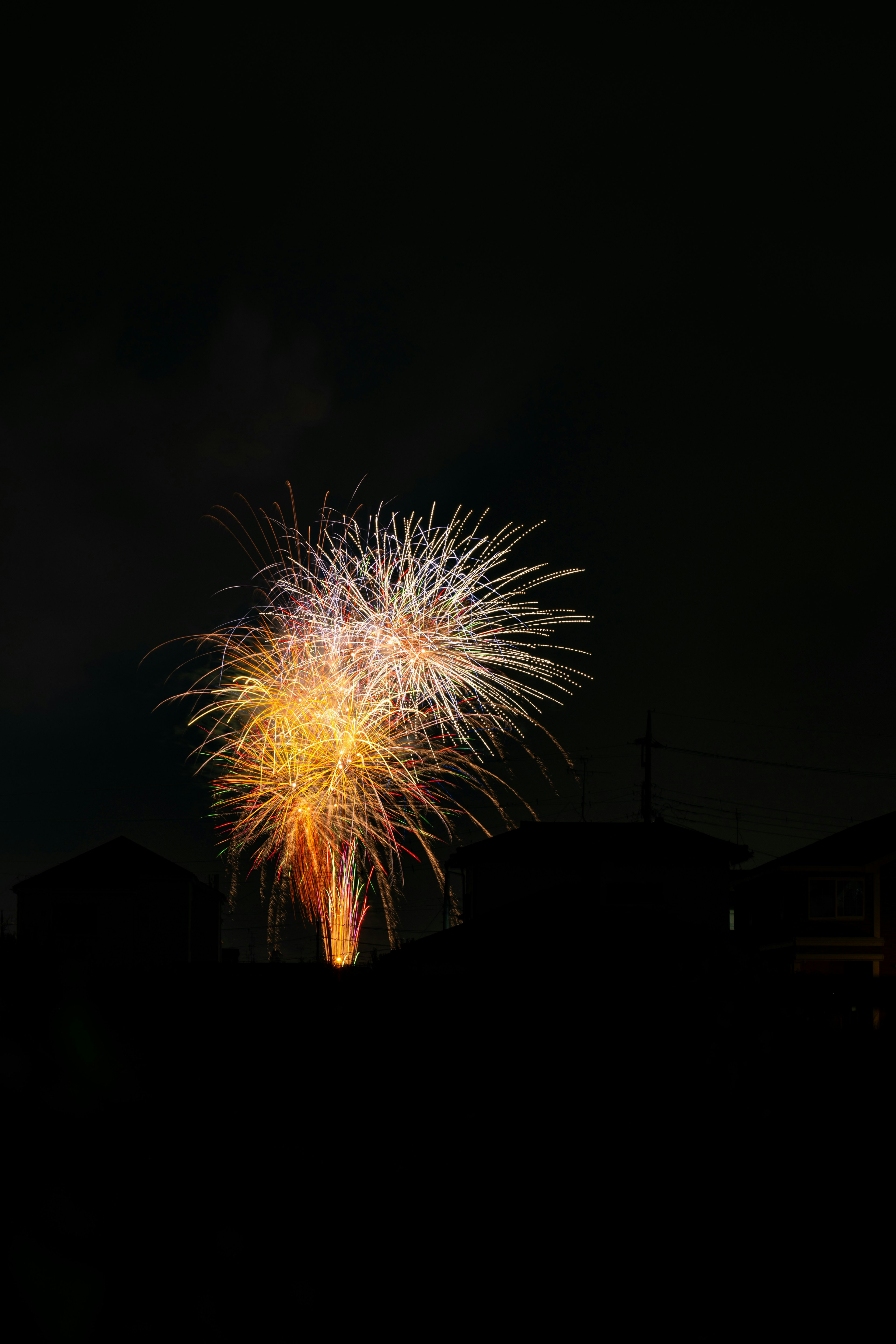 夜空に咲く花火の美しい光景