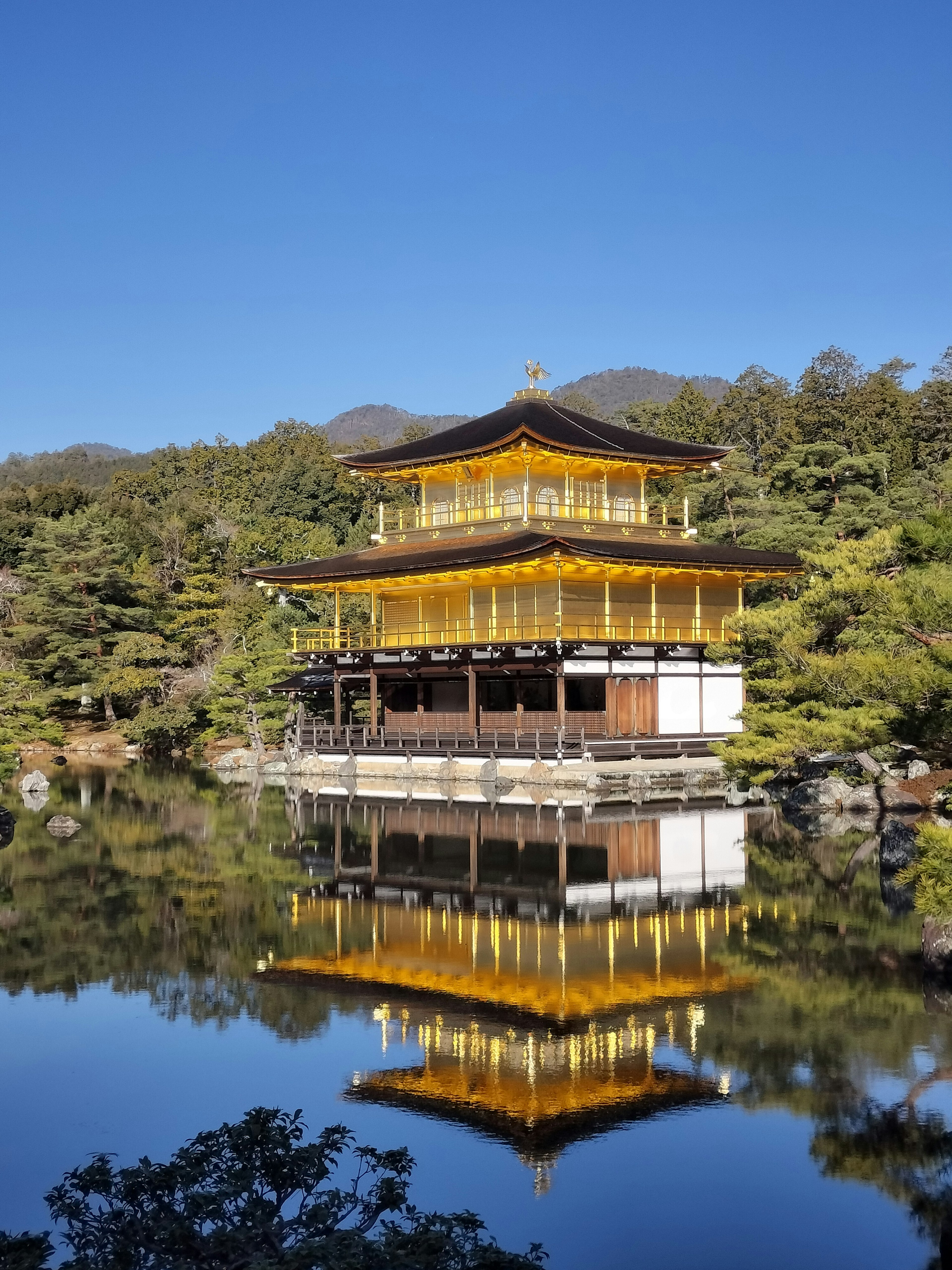 Der beeindruckende Kinkaku-ji spiegelt sich im Teich