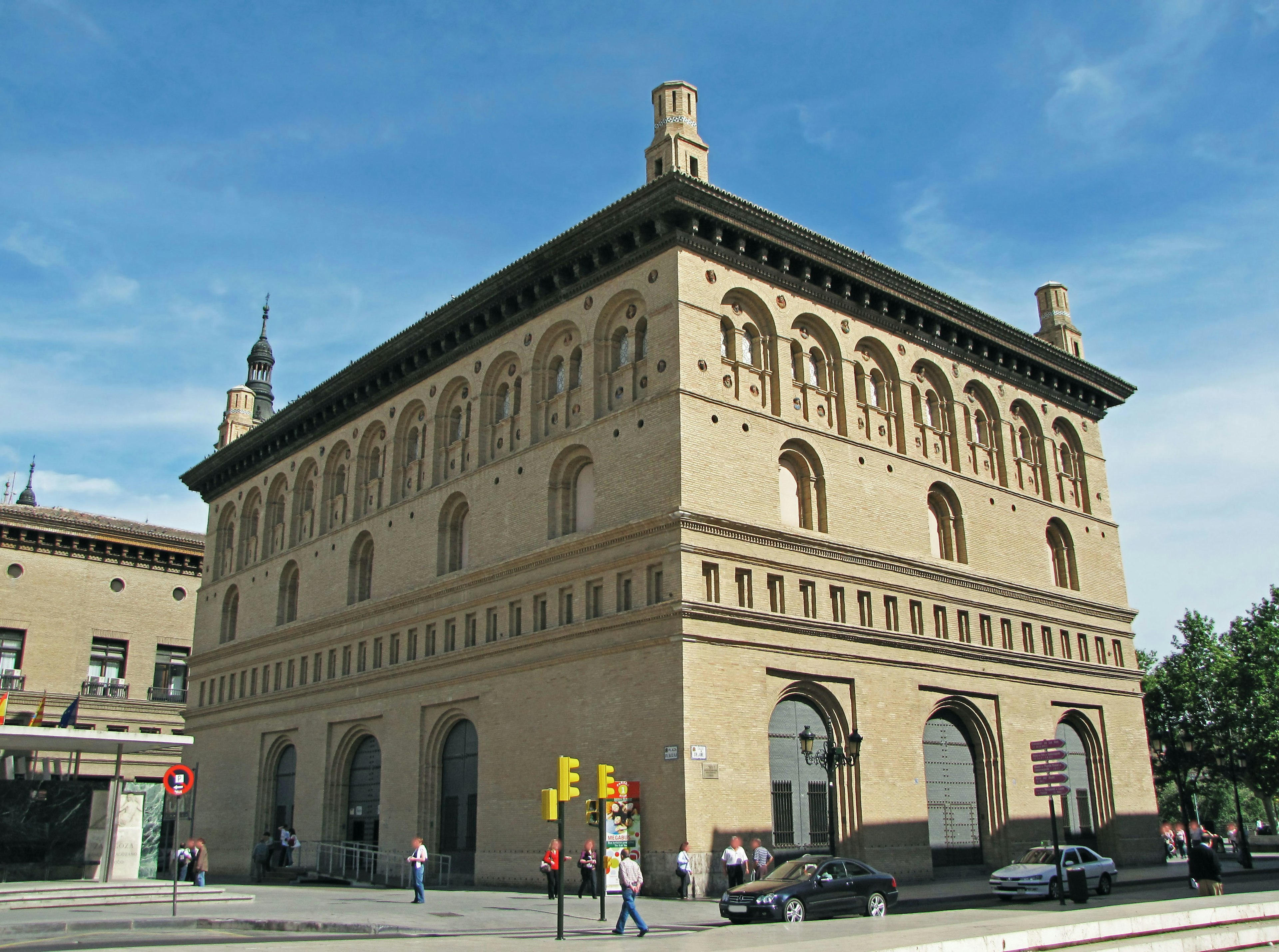 Historic building with beautiful architectural style under a clear blue sky