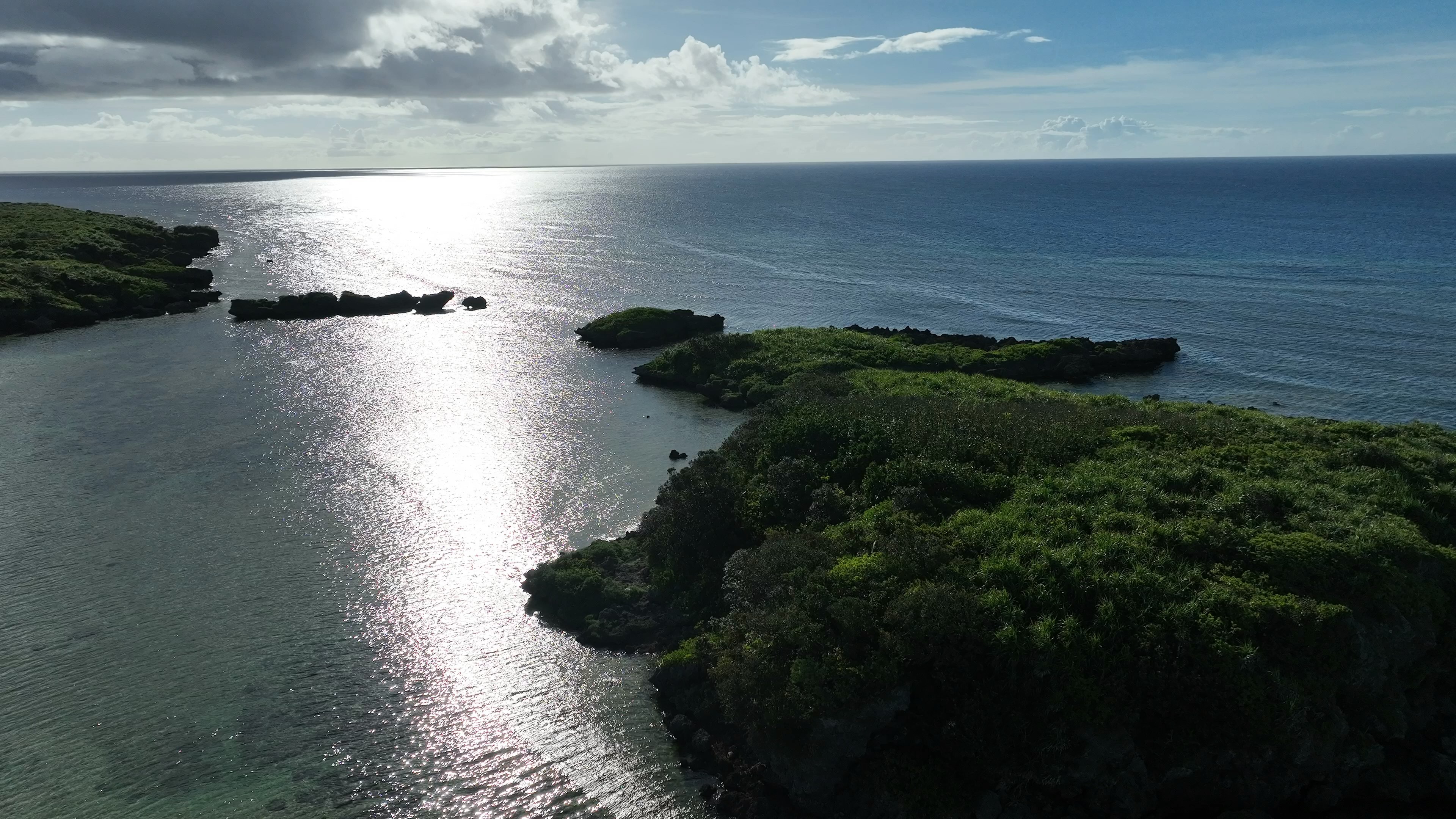 Beautiful landscape featuring ocean and green islands