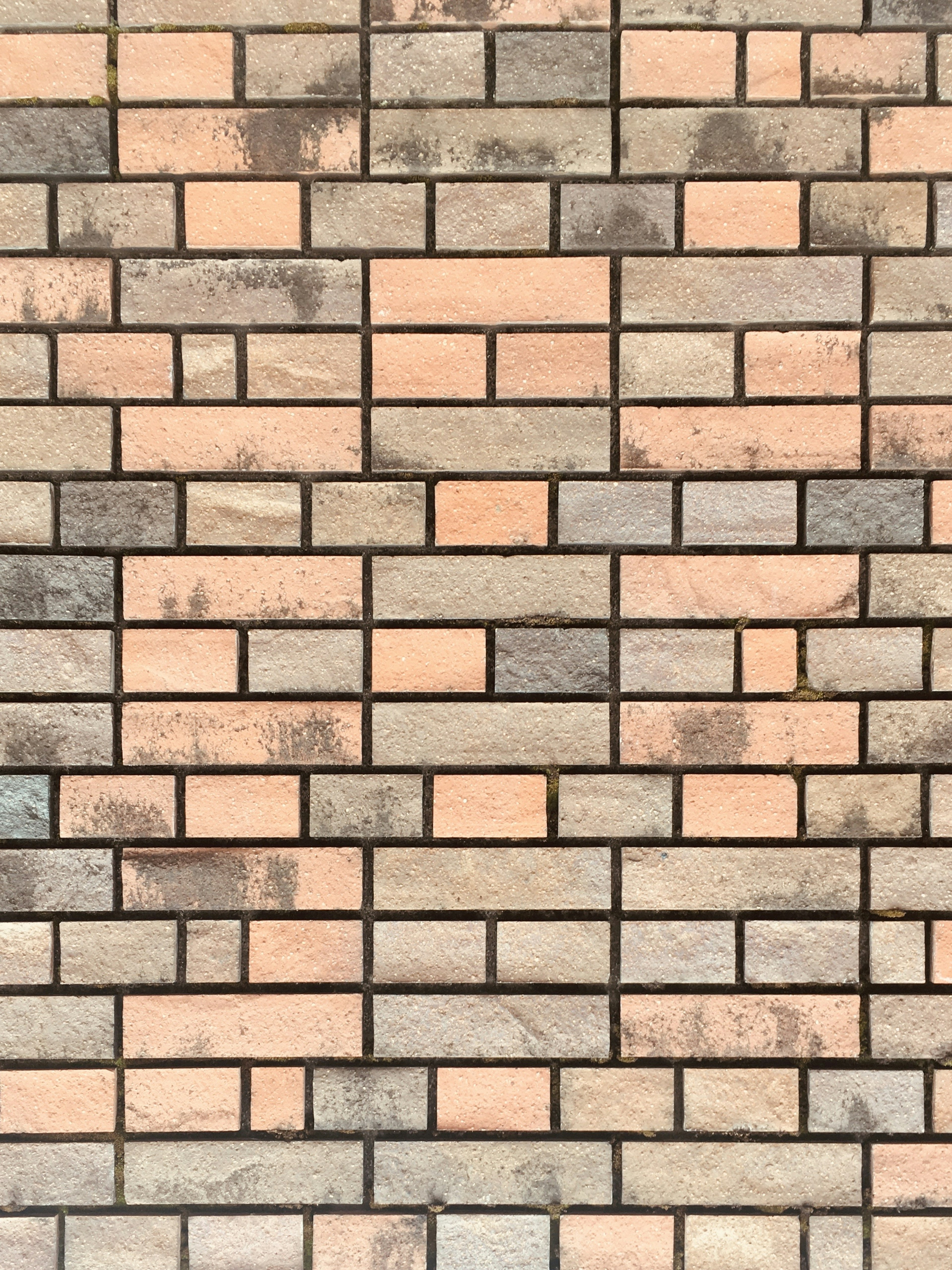 Wall made of light-colored bricks with varied textures