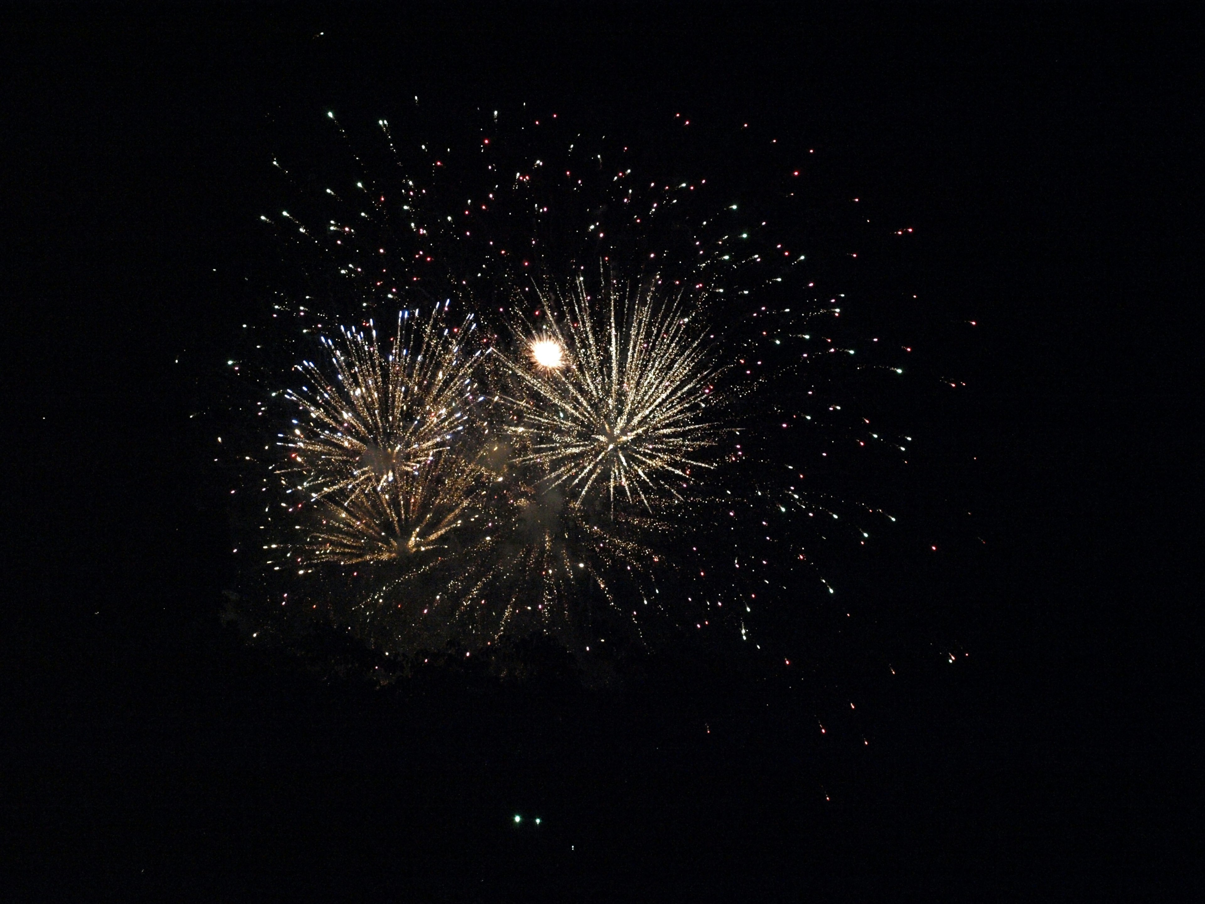 Feux d'artifice colorés éclatant dans le ciel nocturne avec des lumières scintillantes