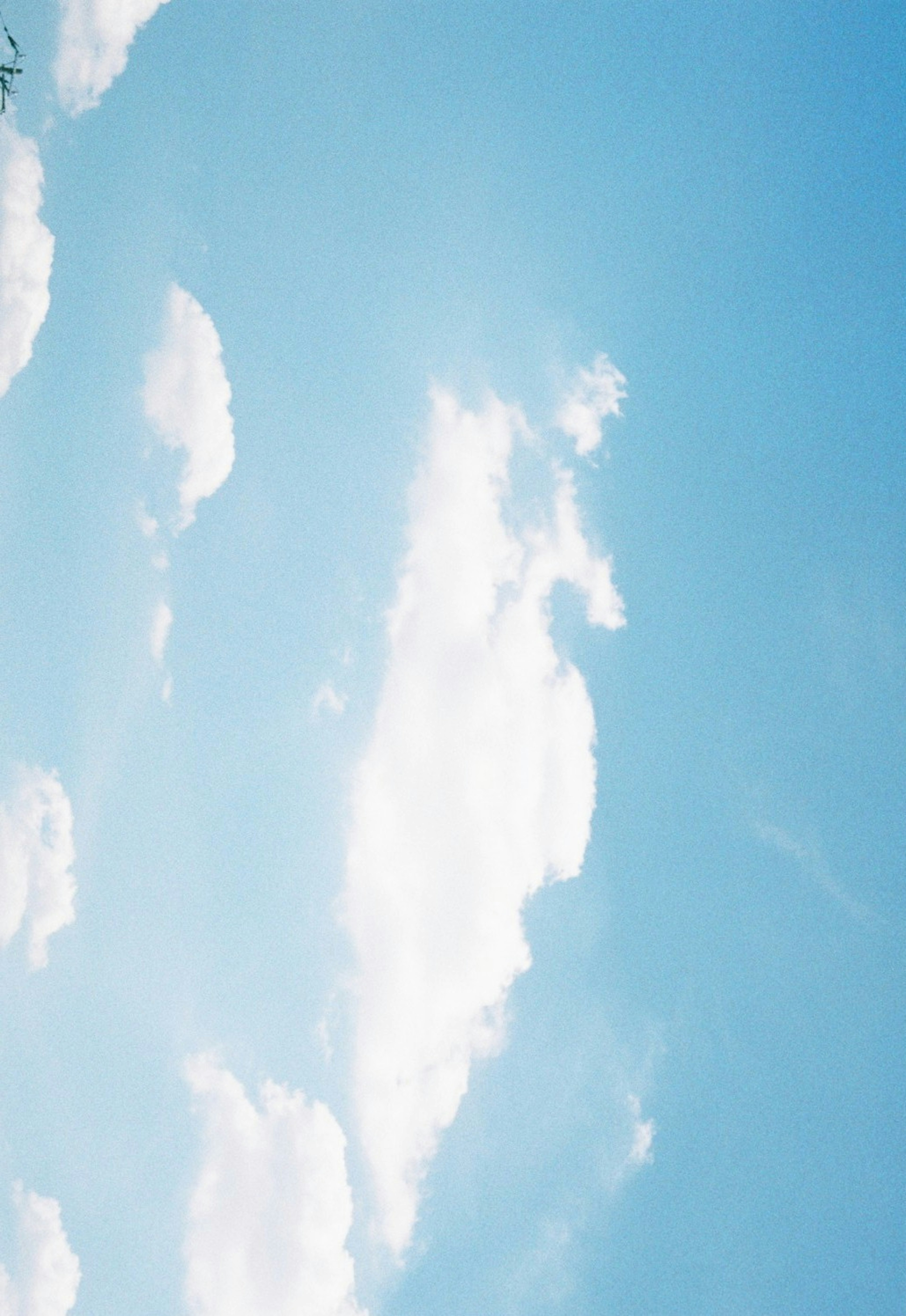 Awan putih melayang di langit biru yang cerah