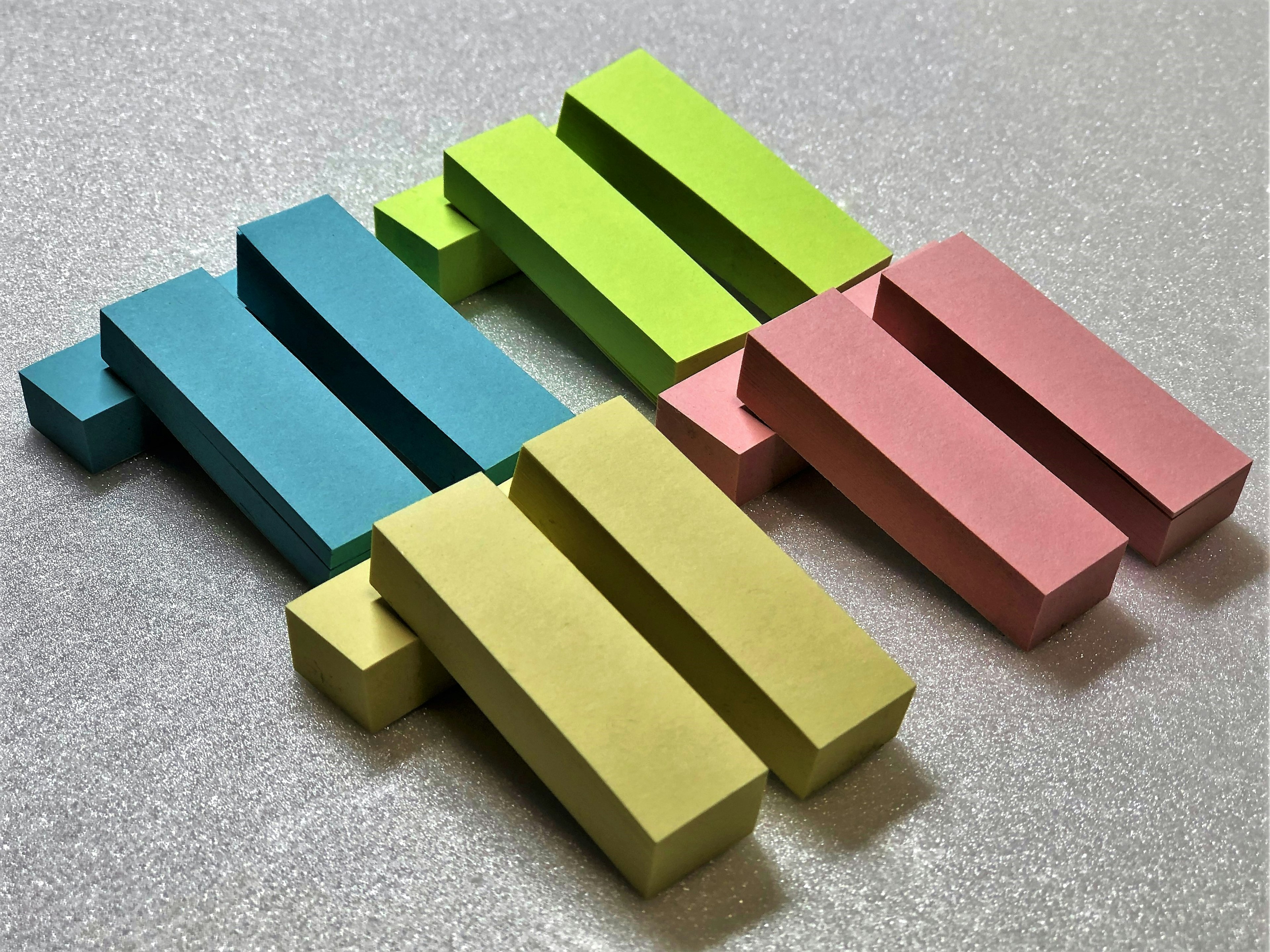 Colorful rectangular blocks arranged in a pattern