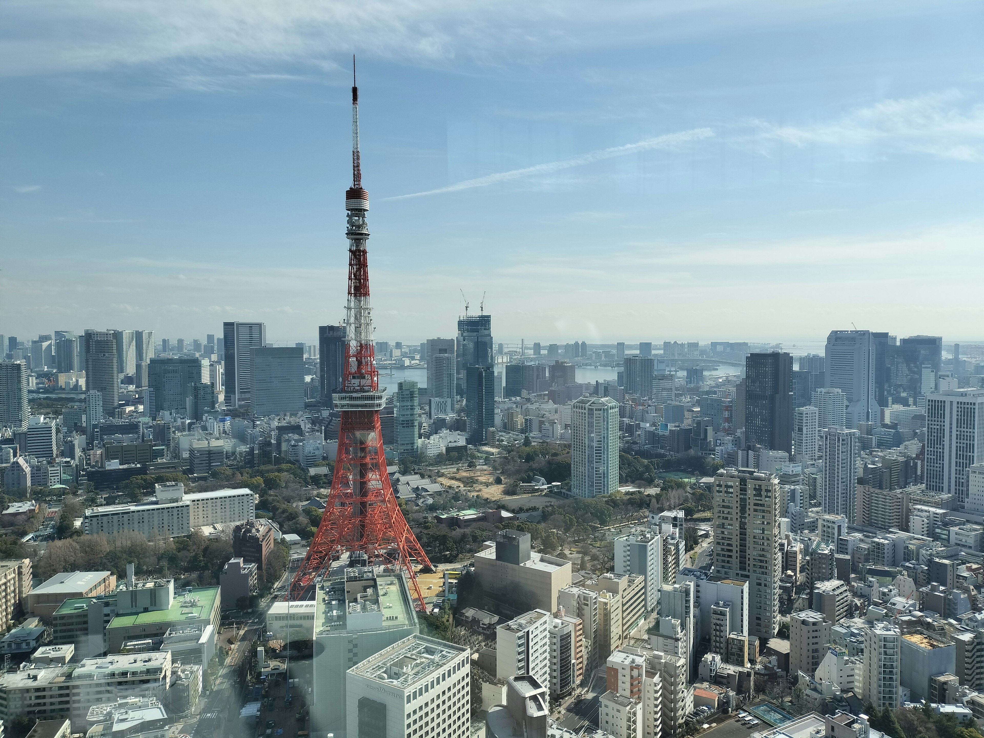 Vista panorámica de la Torre de Tokio y el paisaje urbano de Tokio