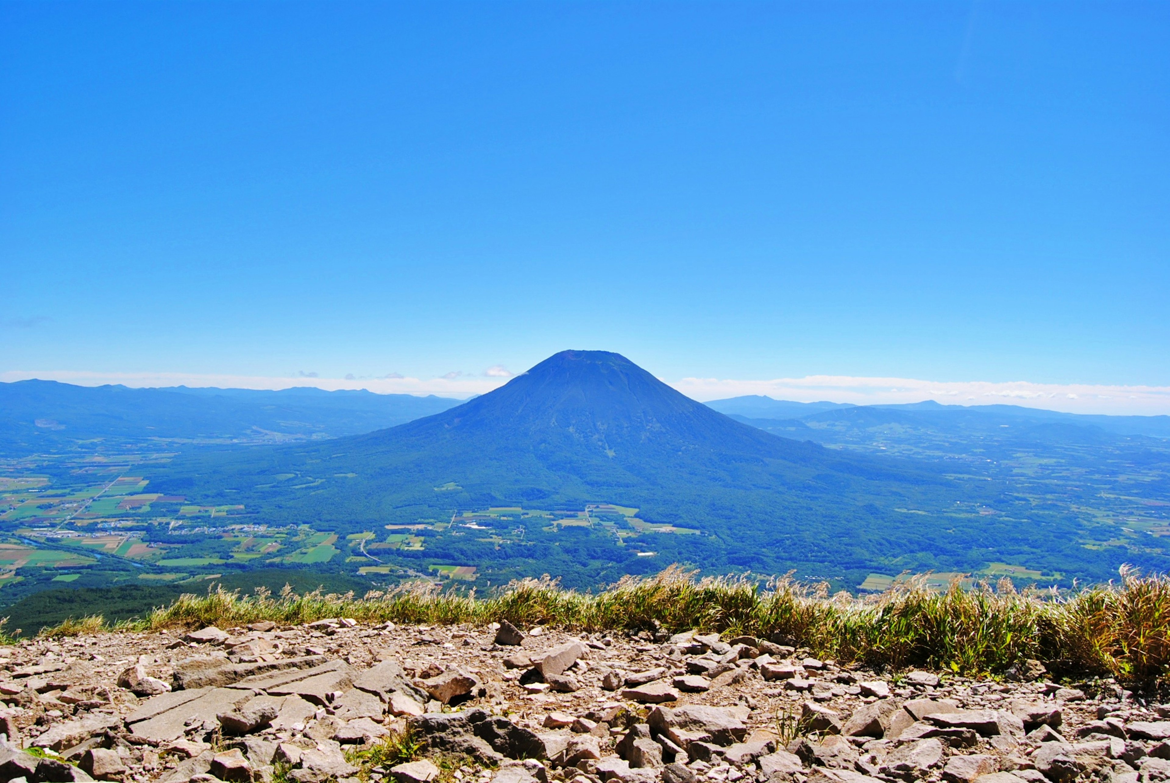 Beautiful mountain landscape under a clear blue sky