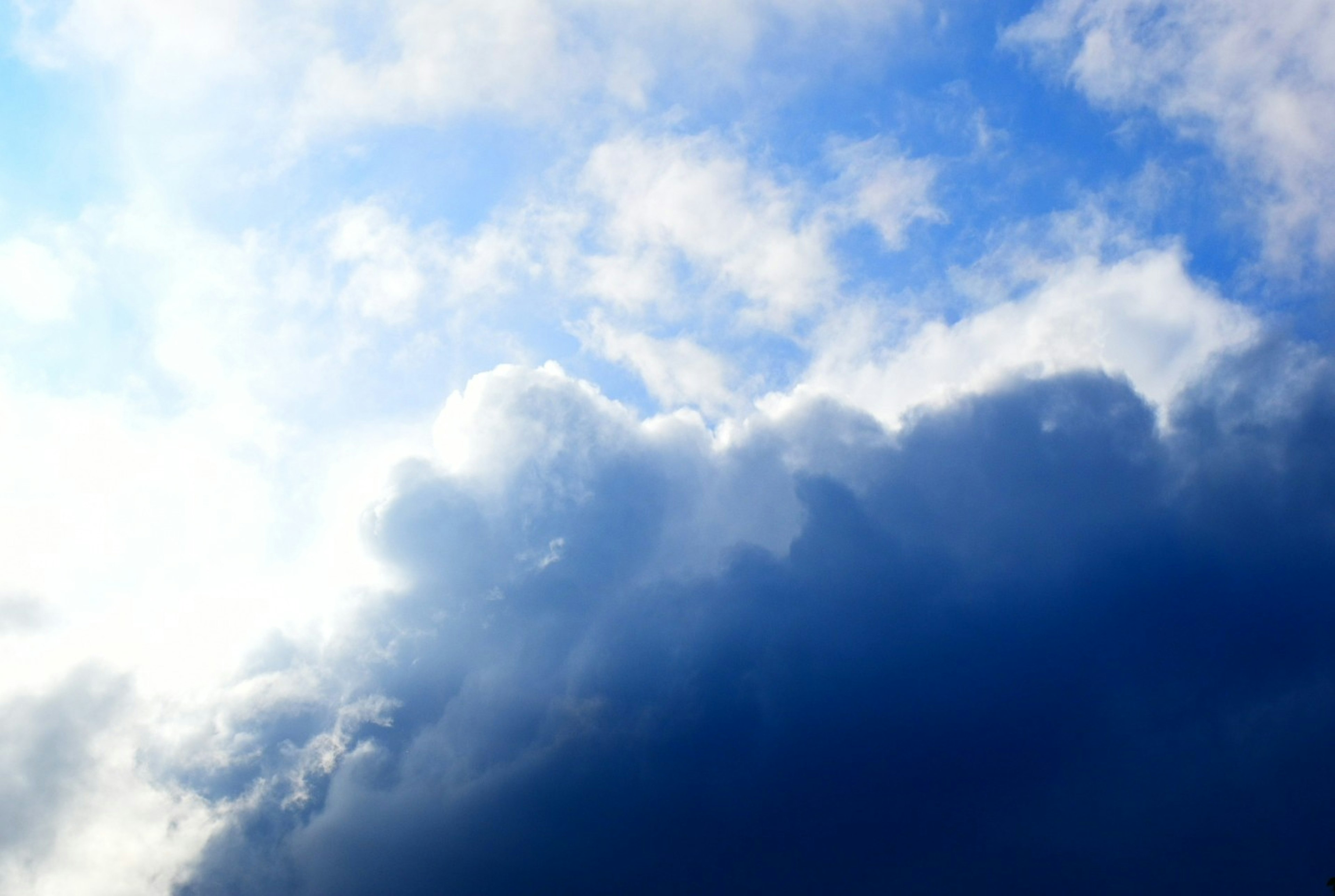 A beautiful contrast of blue sky and clouds