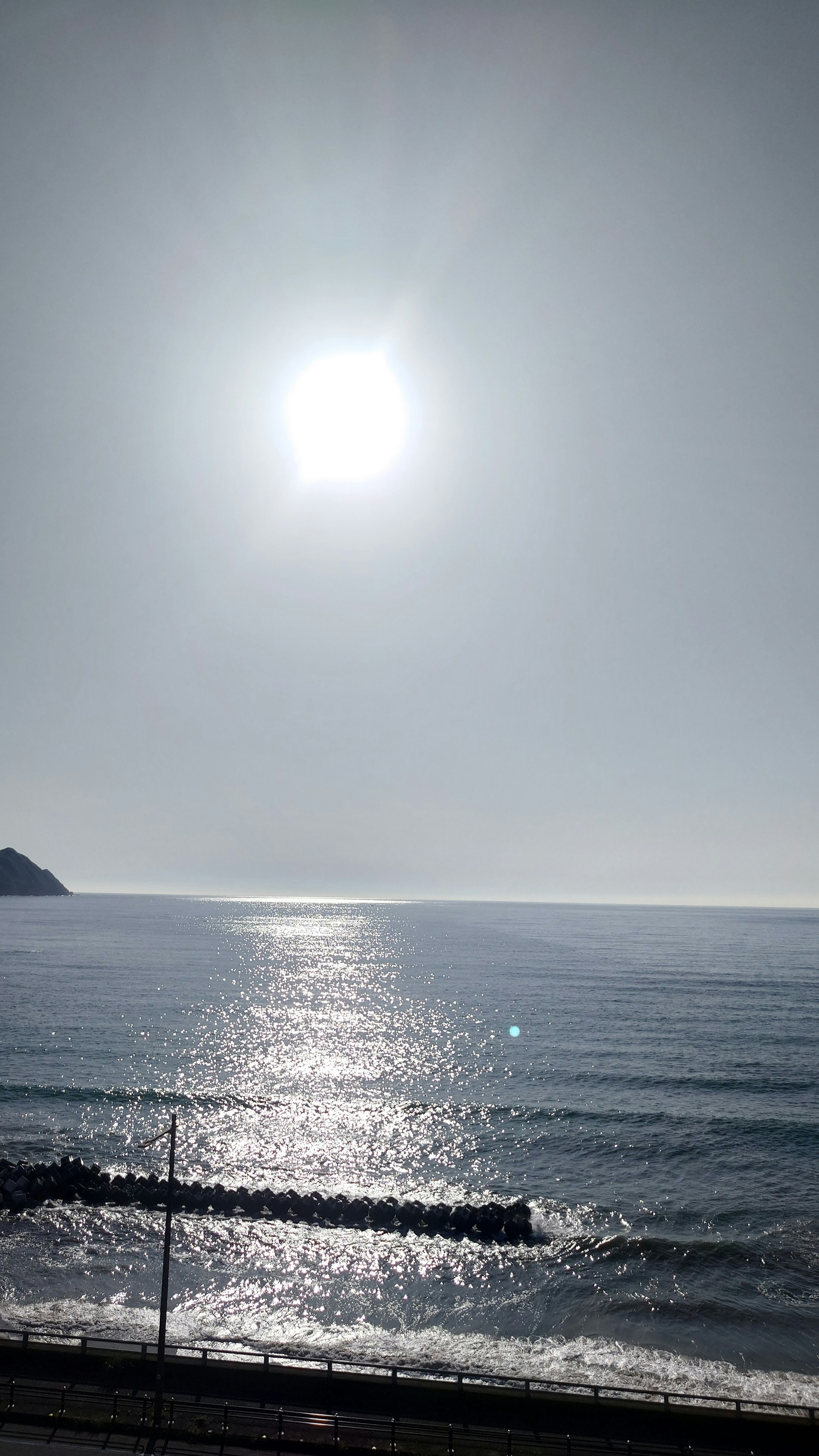 Bright view of the sea with the sun shining