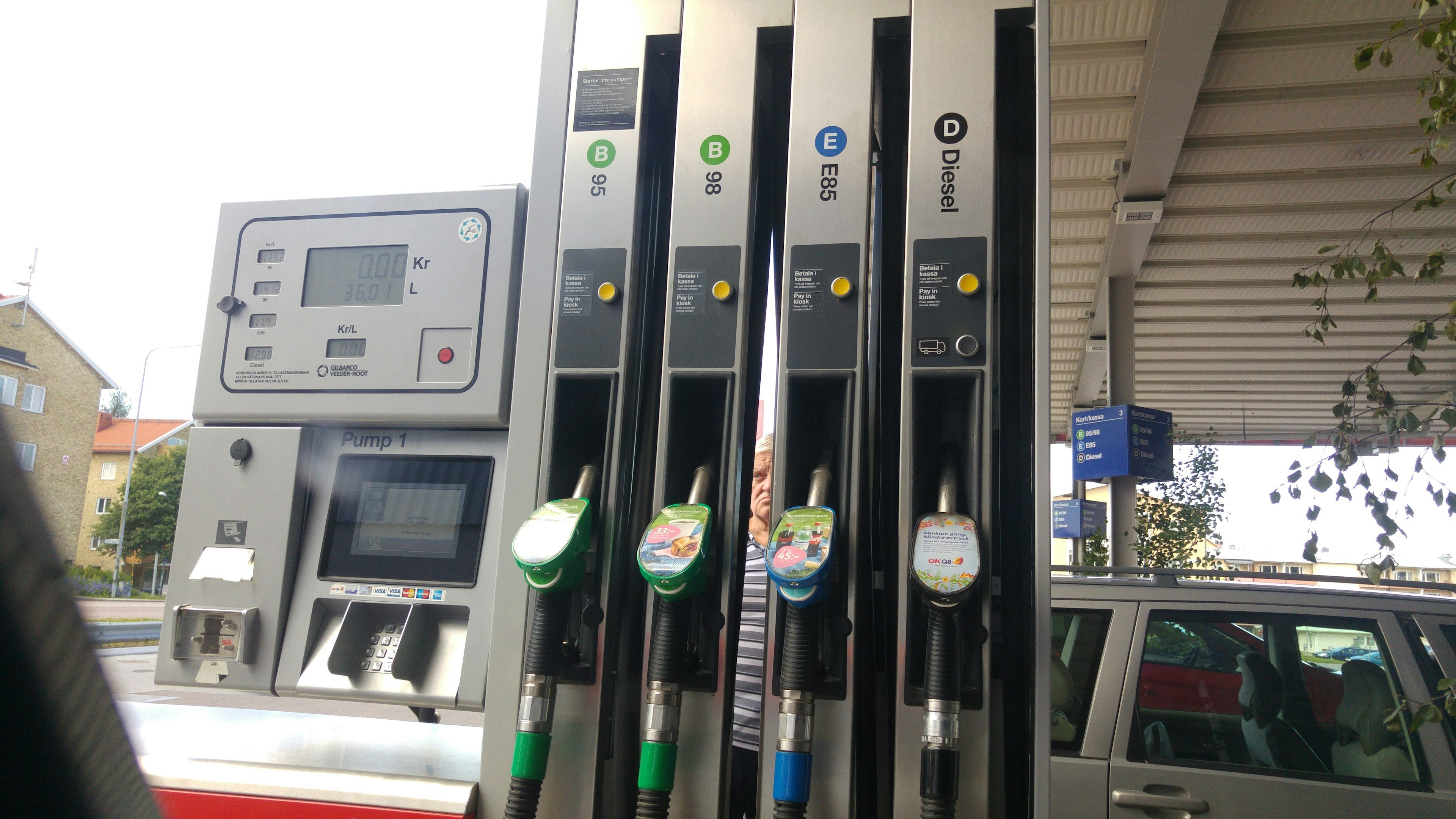 Image of fuel pumps at a gas station