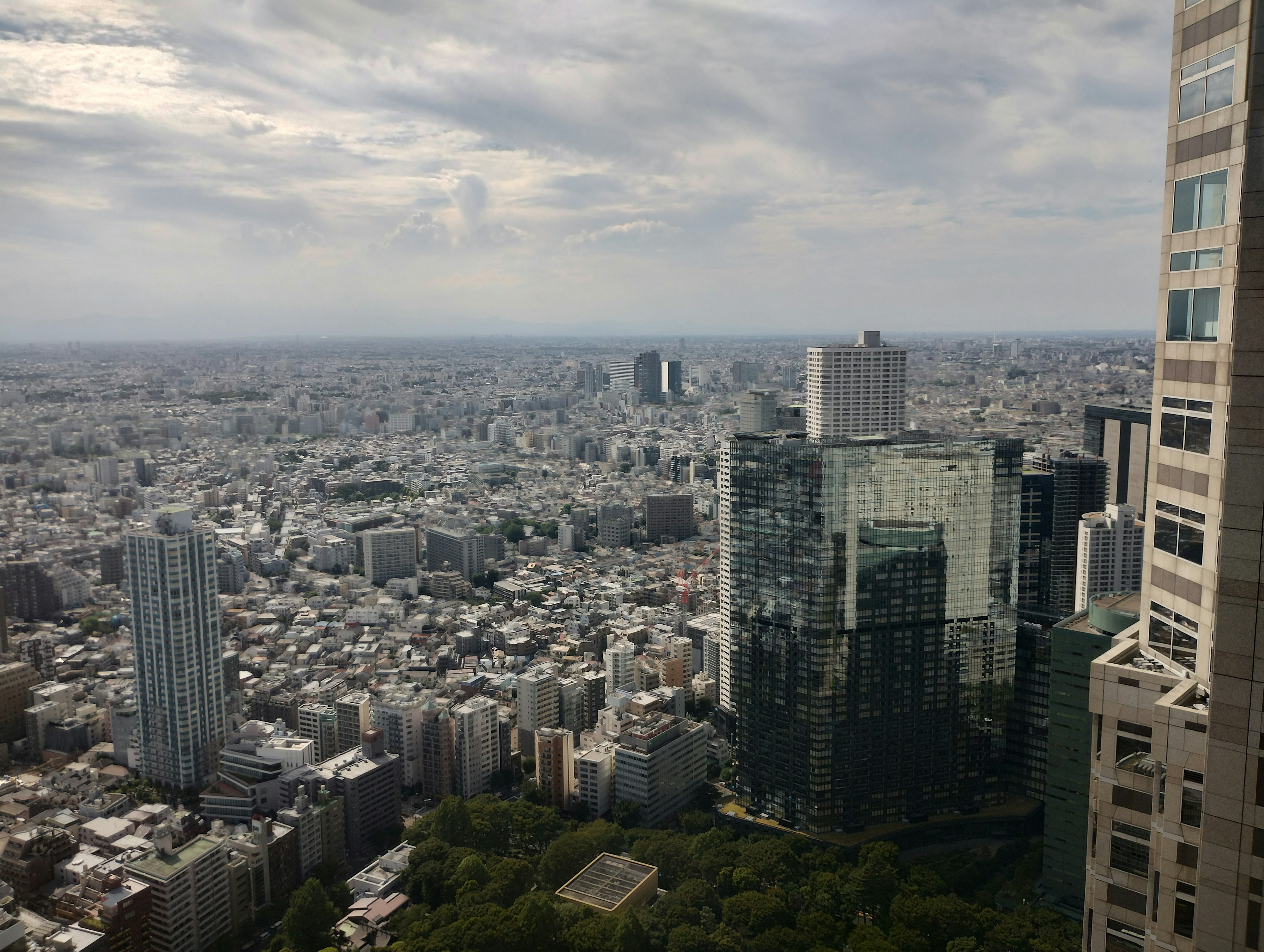 东京的全景，展示摩天大楼和城市景观