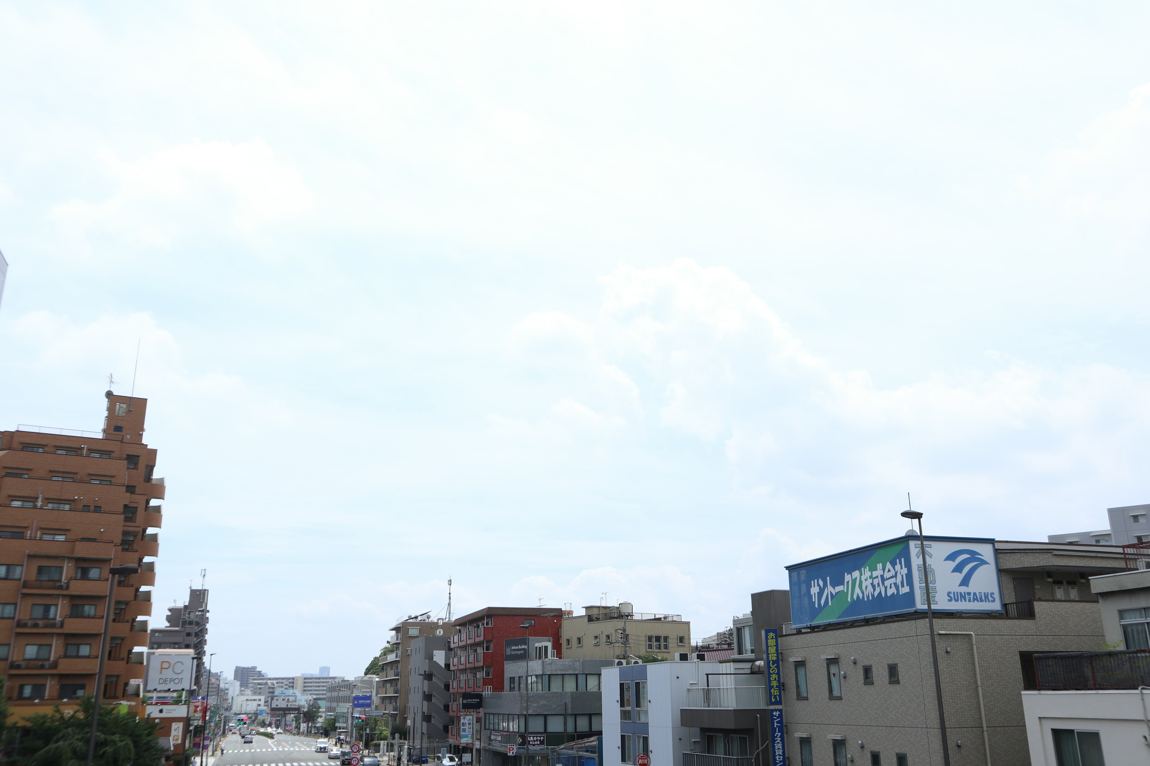 Cityscape with cloudy sky