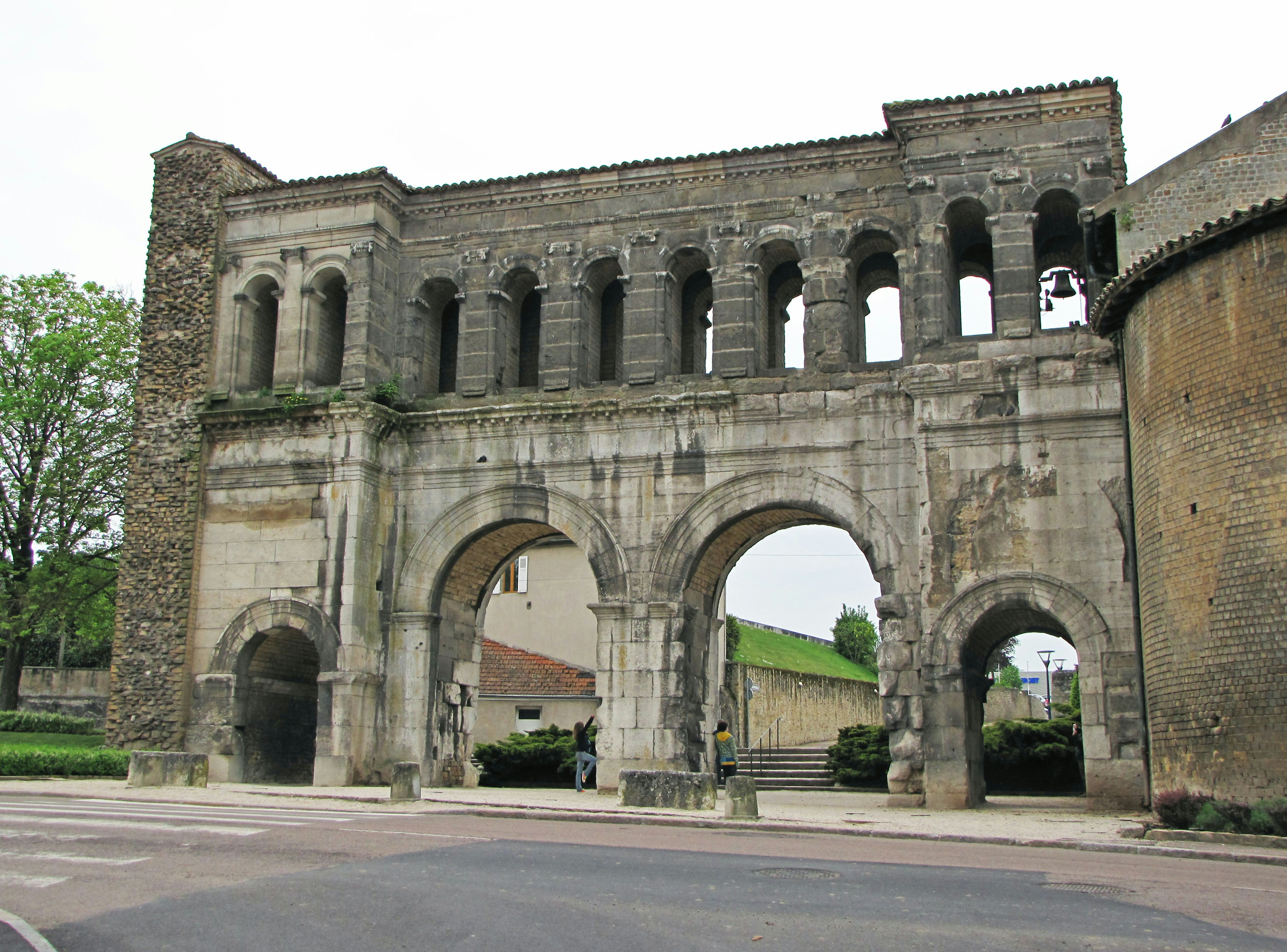 Ancient archway ruins with multiple openings