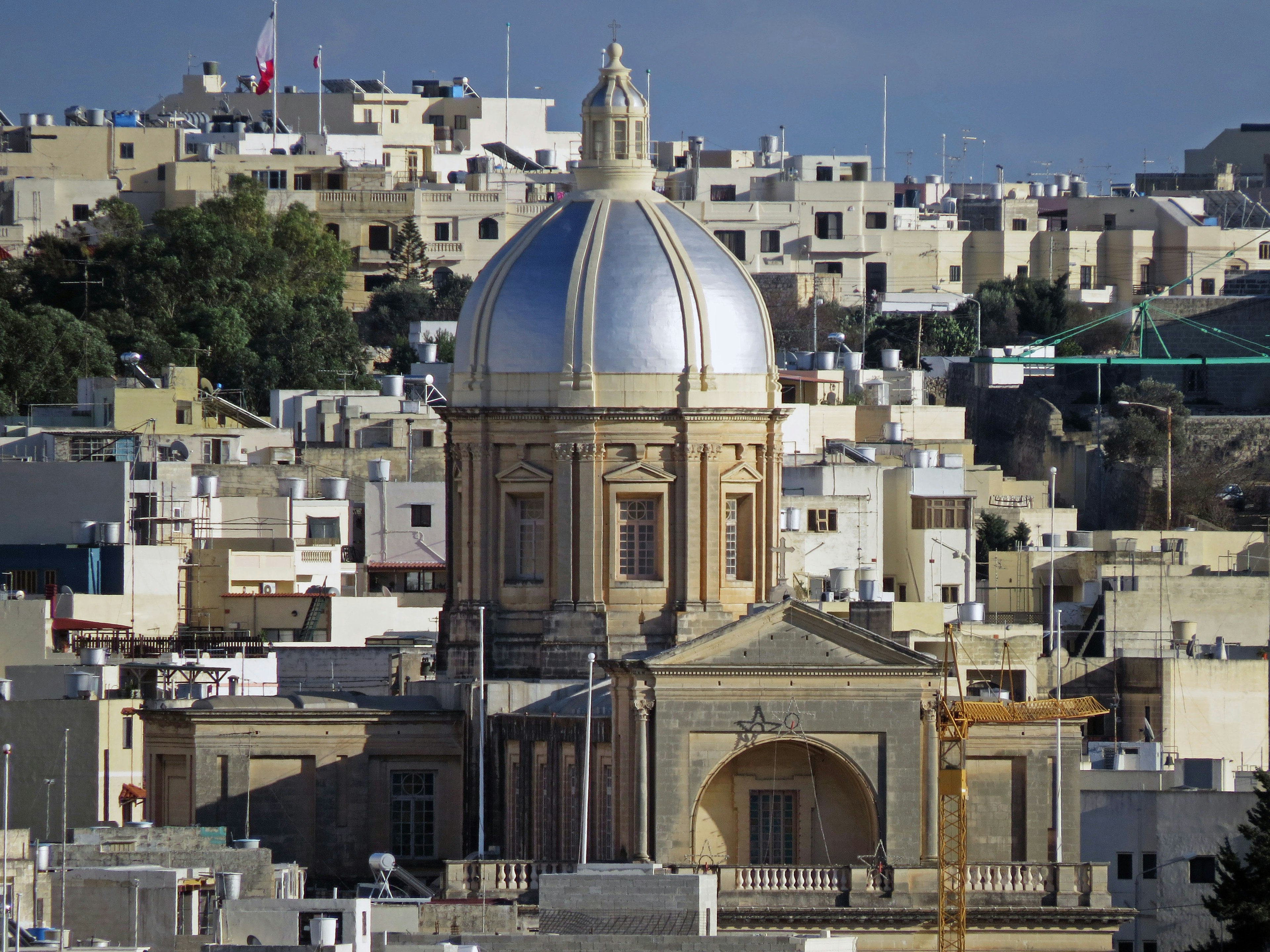 View of a beautiful dome of a building in Malta