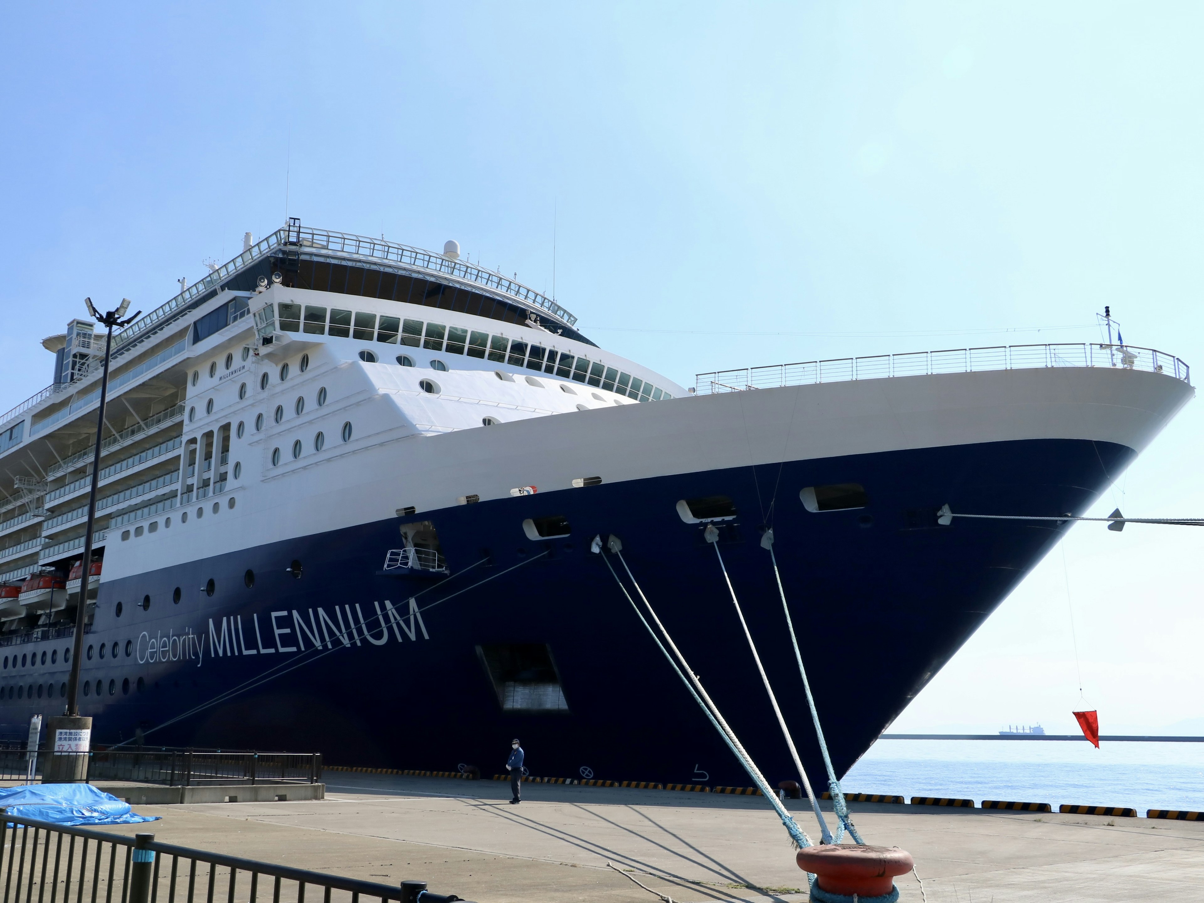 Großes Kreuzfahrtschiff Millennium im Hafen