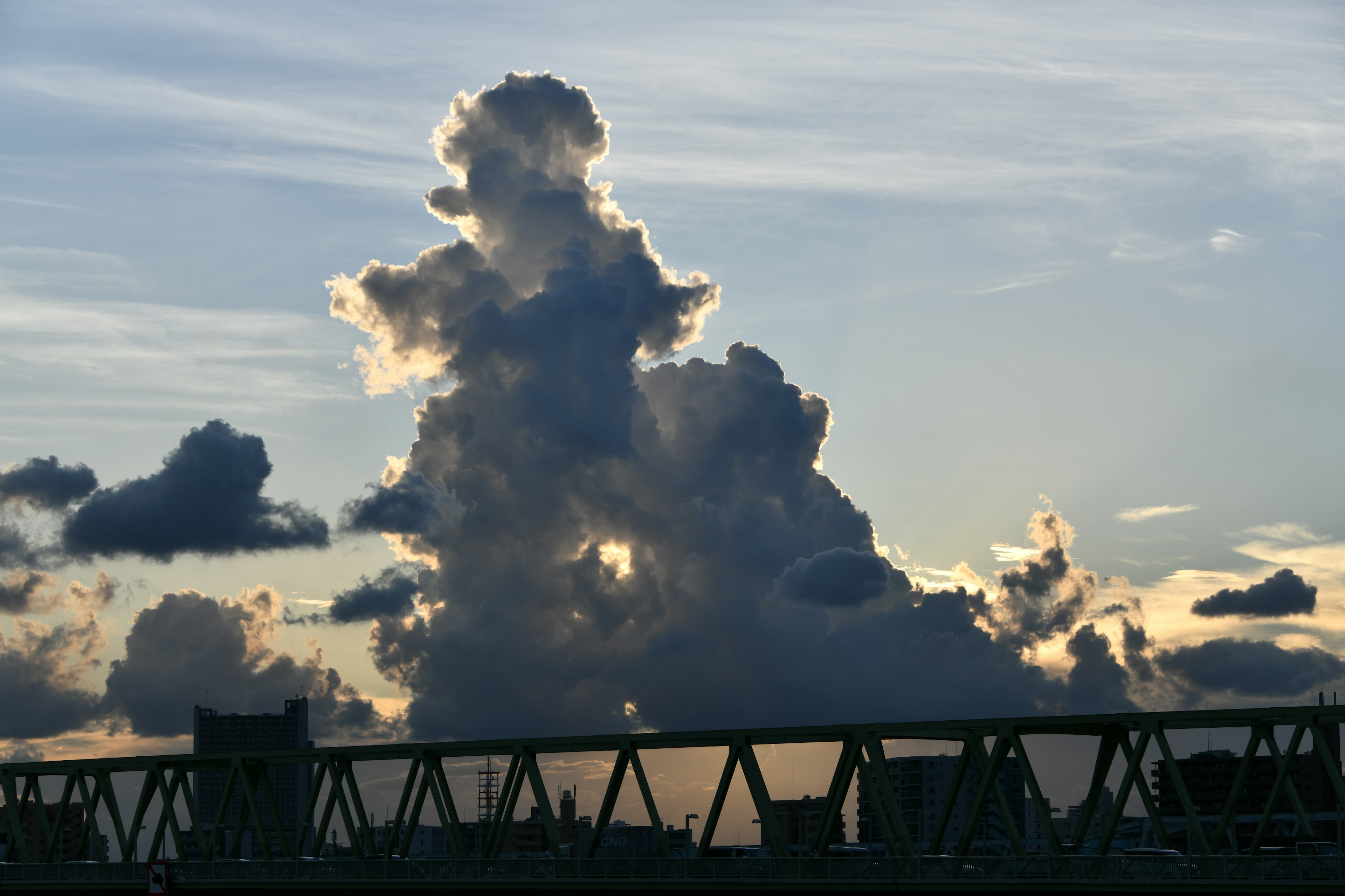 Silhouette of clouds at dusk creating a beautiful scene