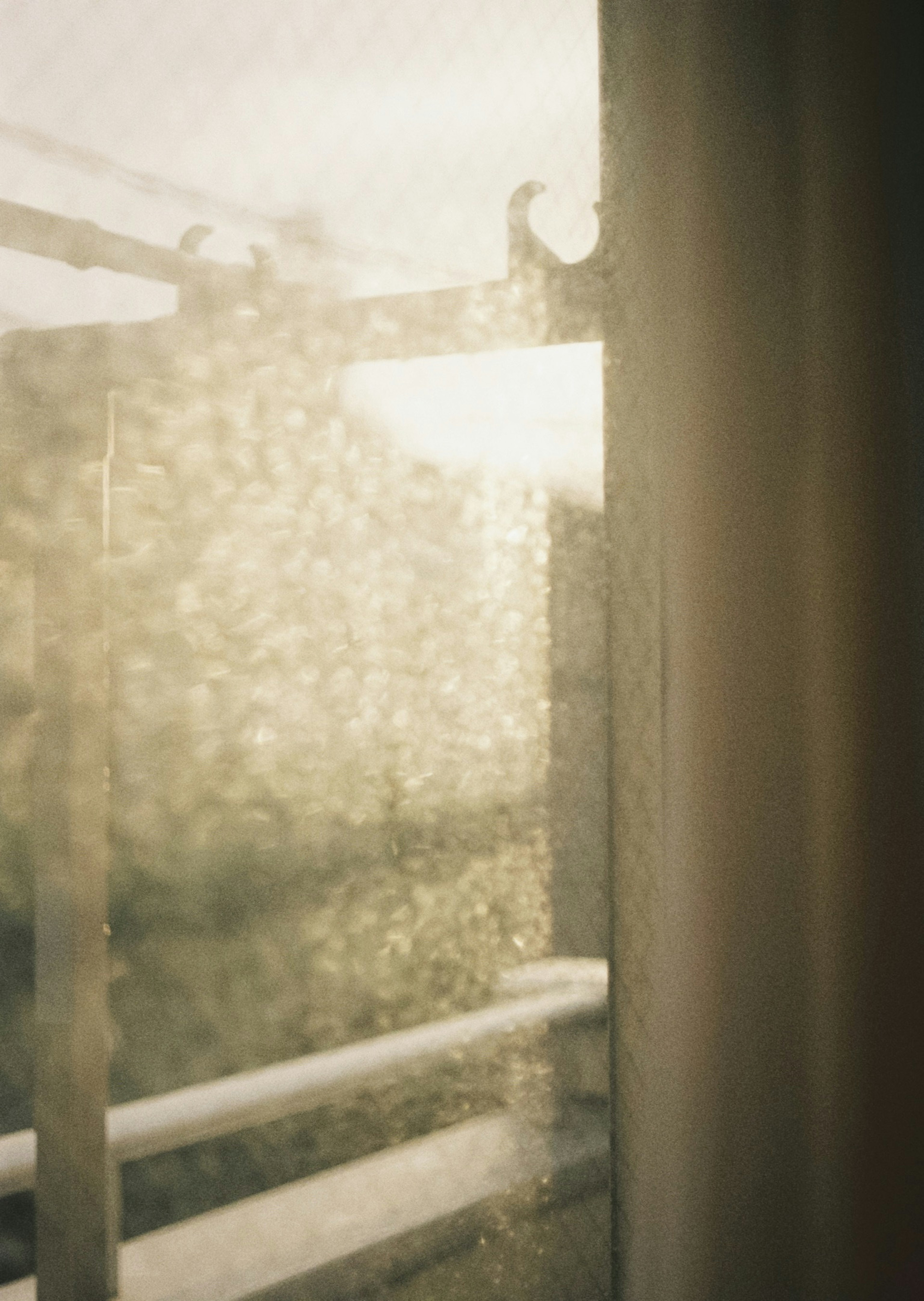 Soft light and blurred view through a window