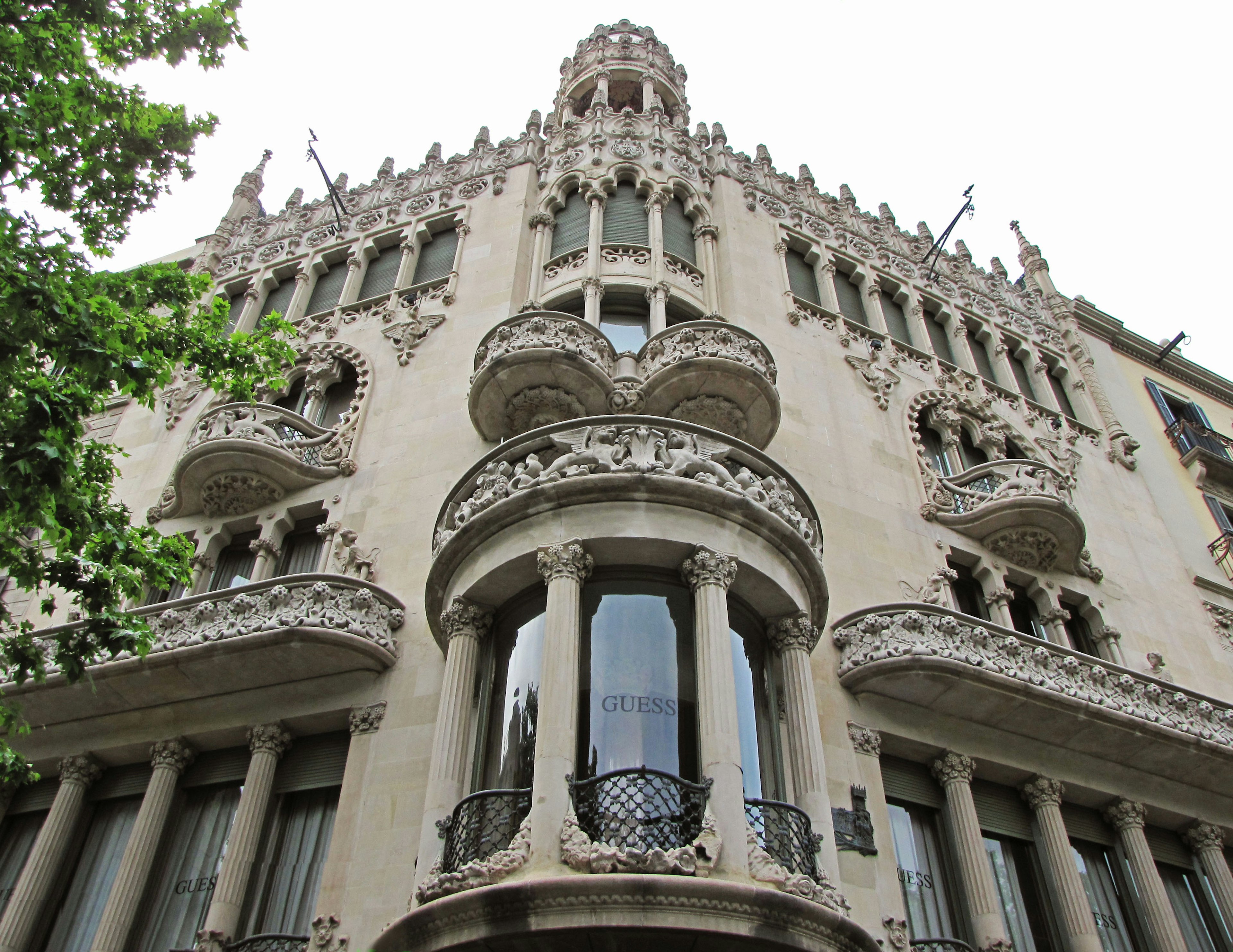 Unique Art Nouveau facade of a building in Barcelona