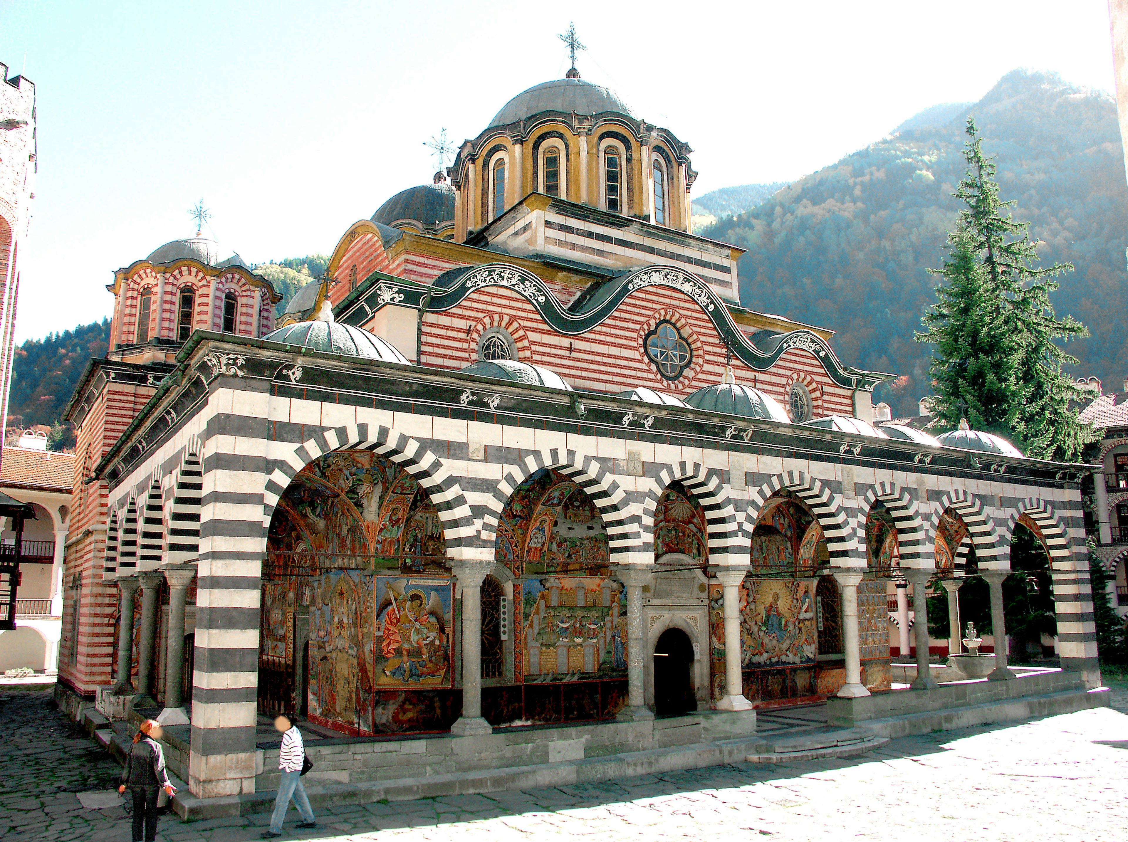 Rila Monastery showcasing stunning architecture and frescoes