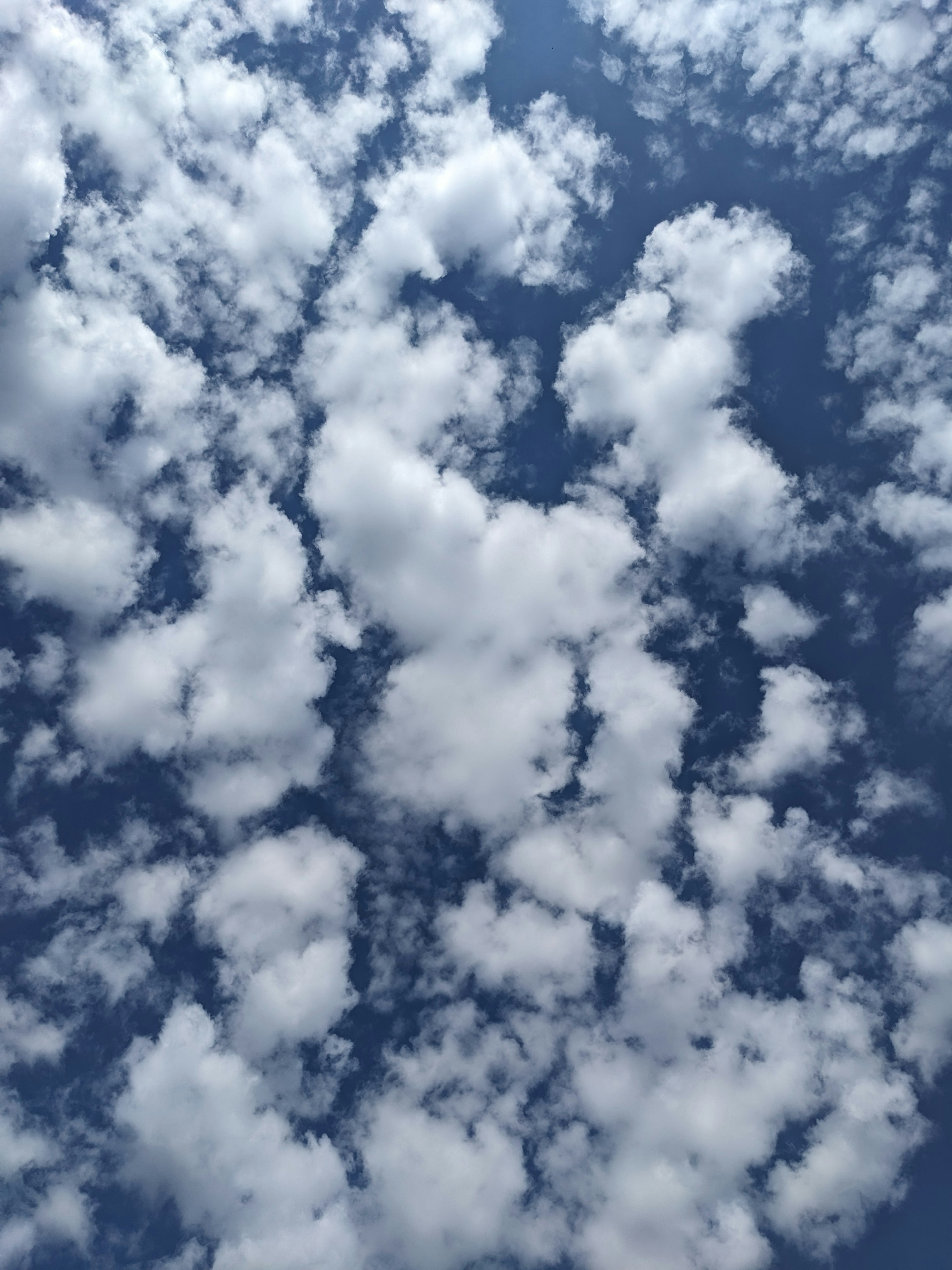 Pattern of white clouds in a blue sky