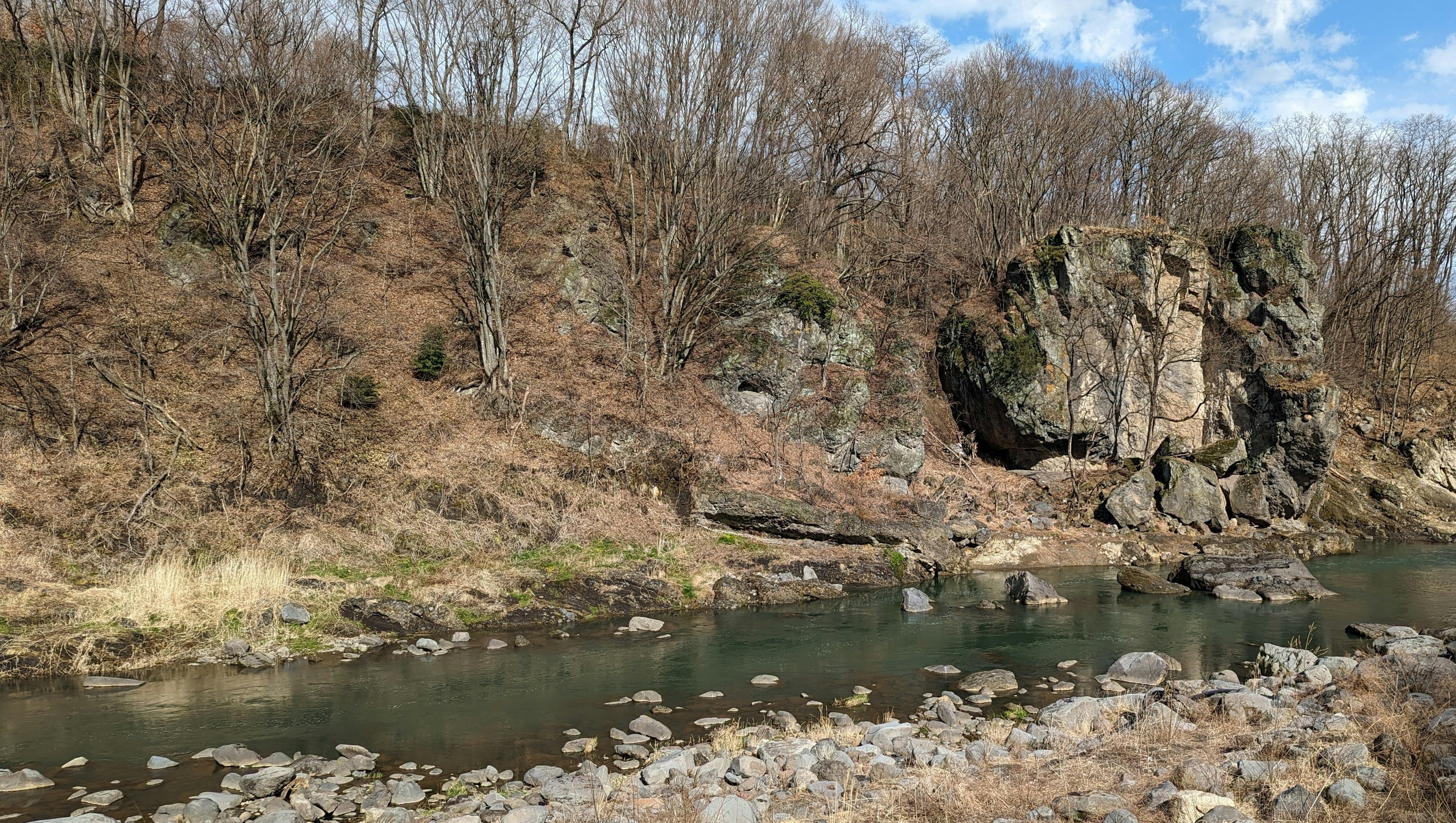 自然风景，河流和岩石地形