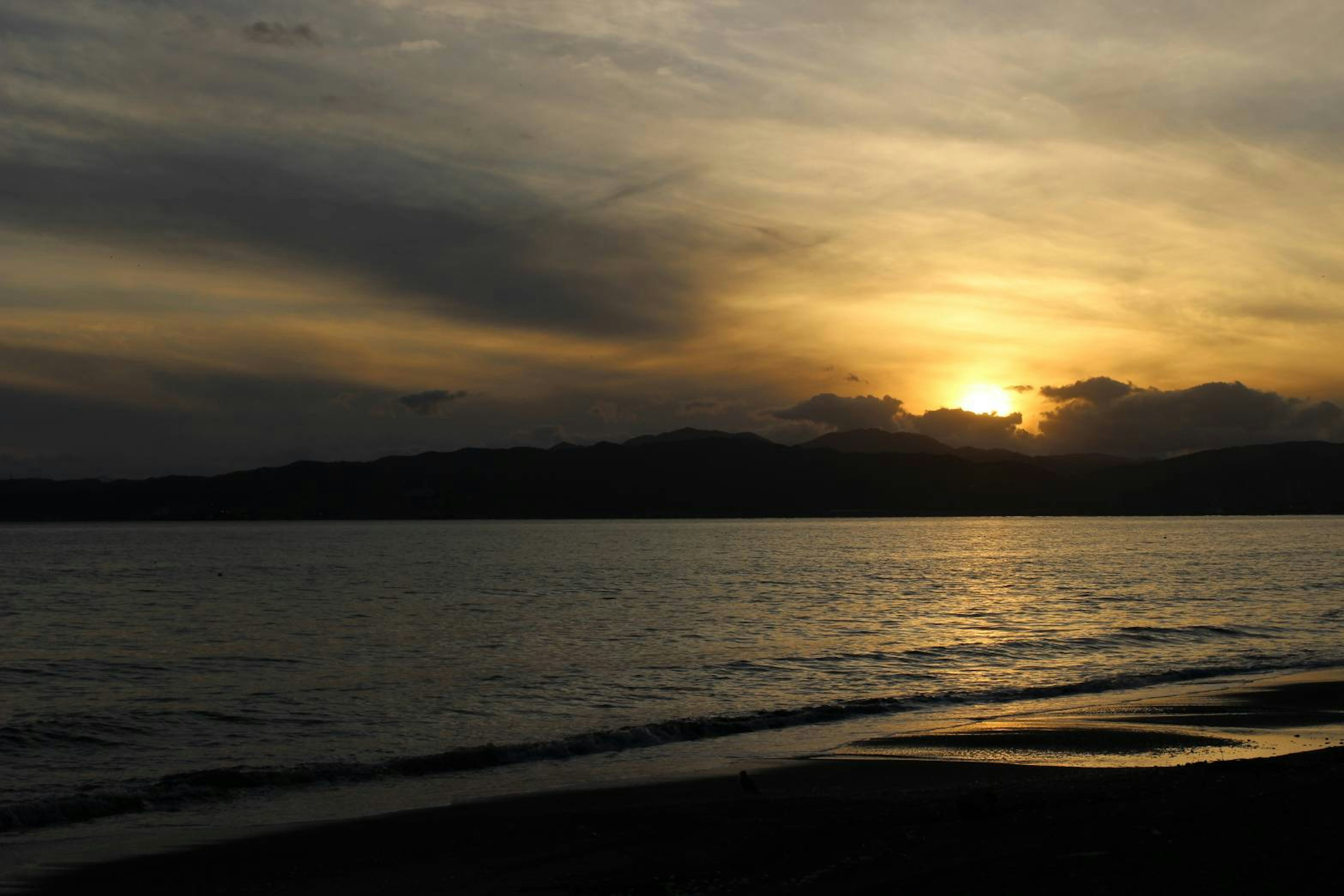 Scenic view of the ocean at sunset