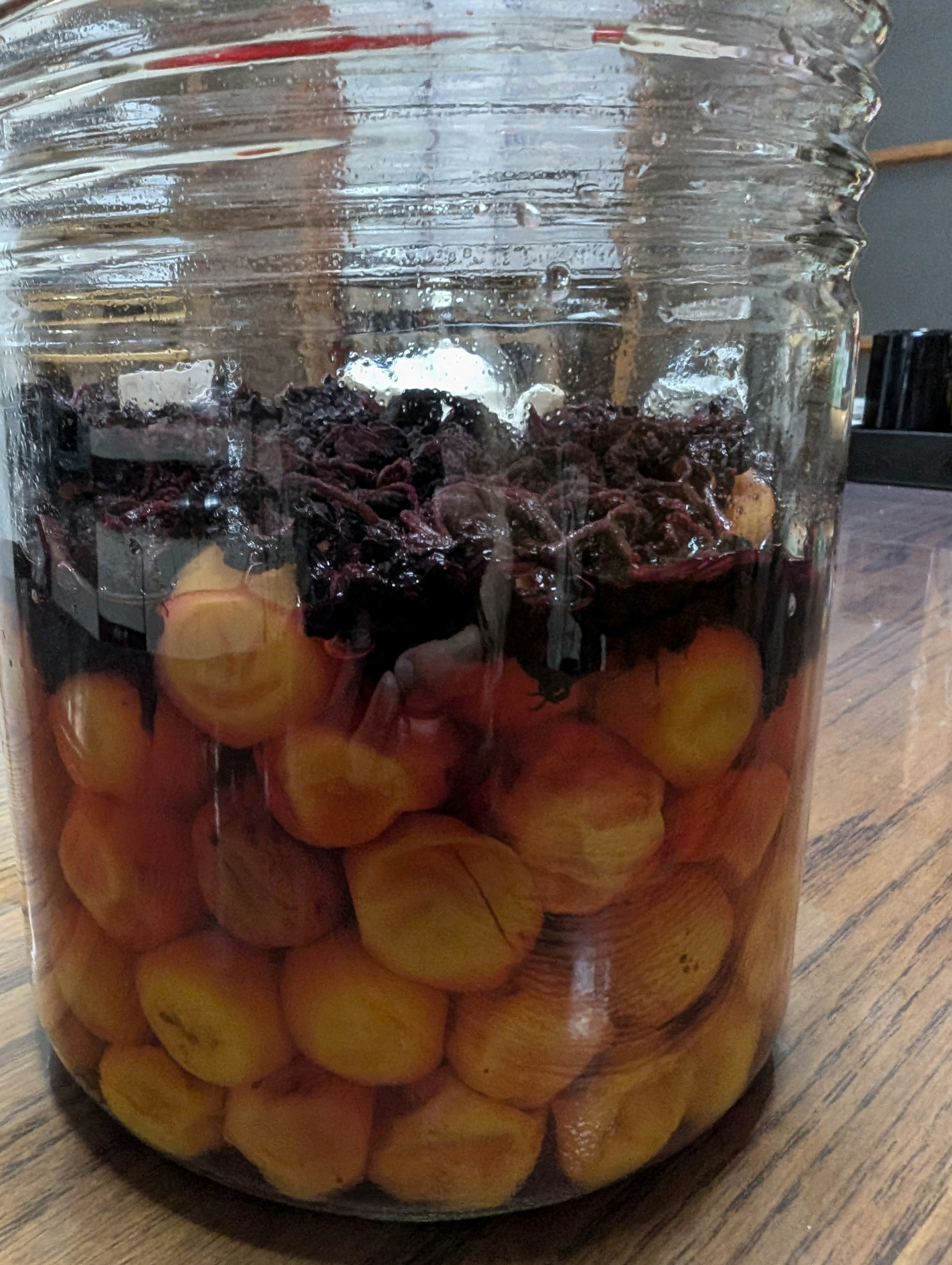 Image showing the inside of a jar with preserved fruits