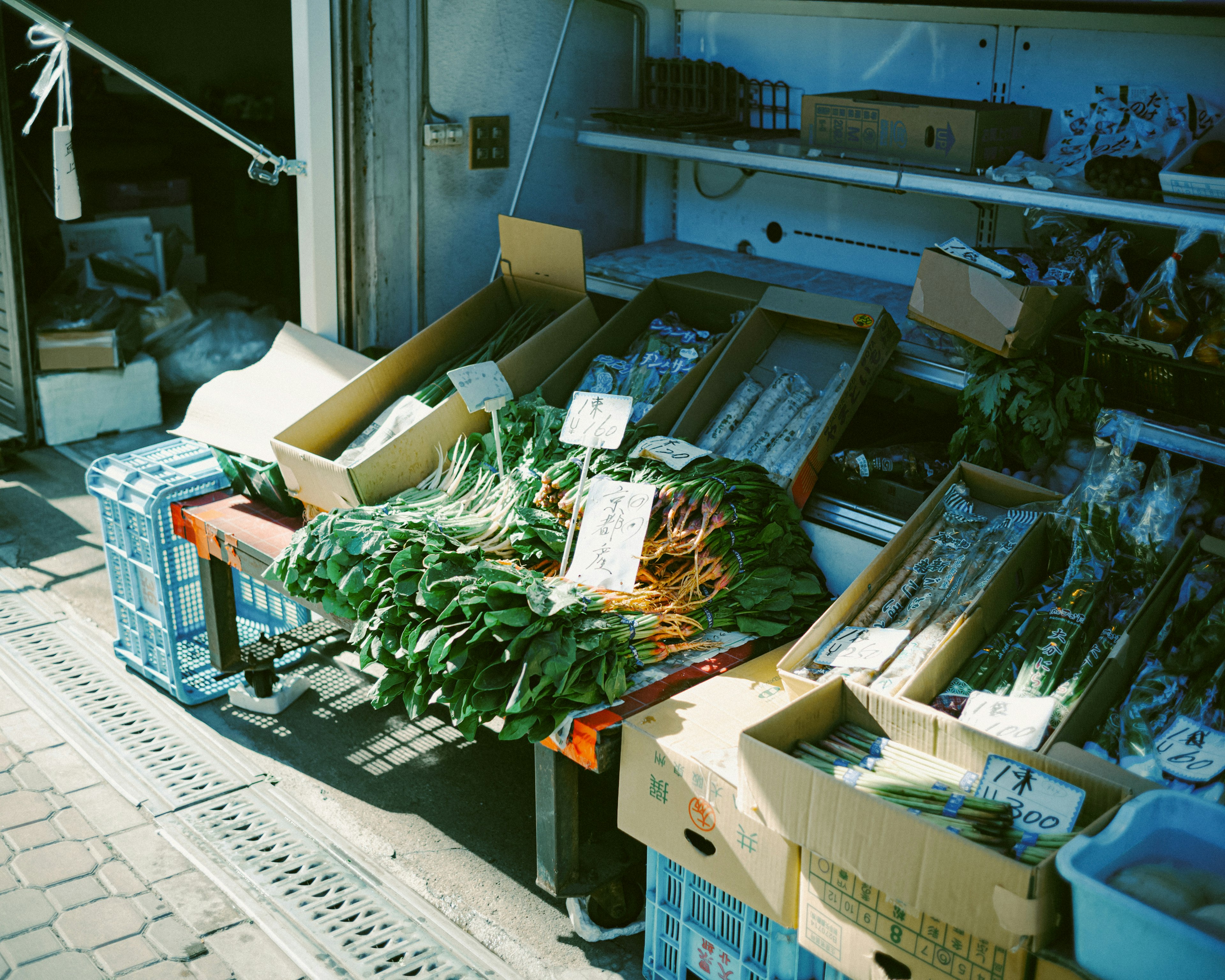 Verdure fresche esposte in un mercato