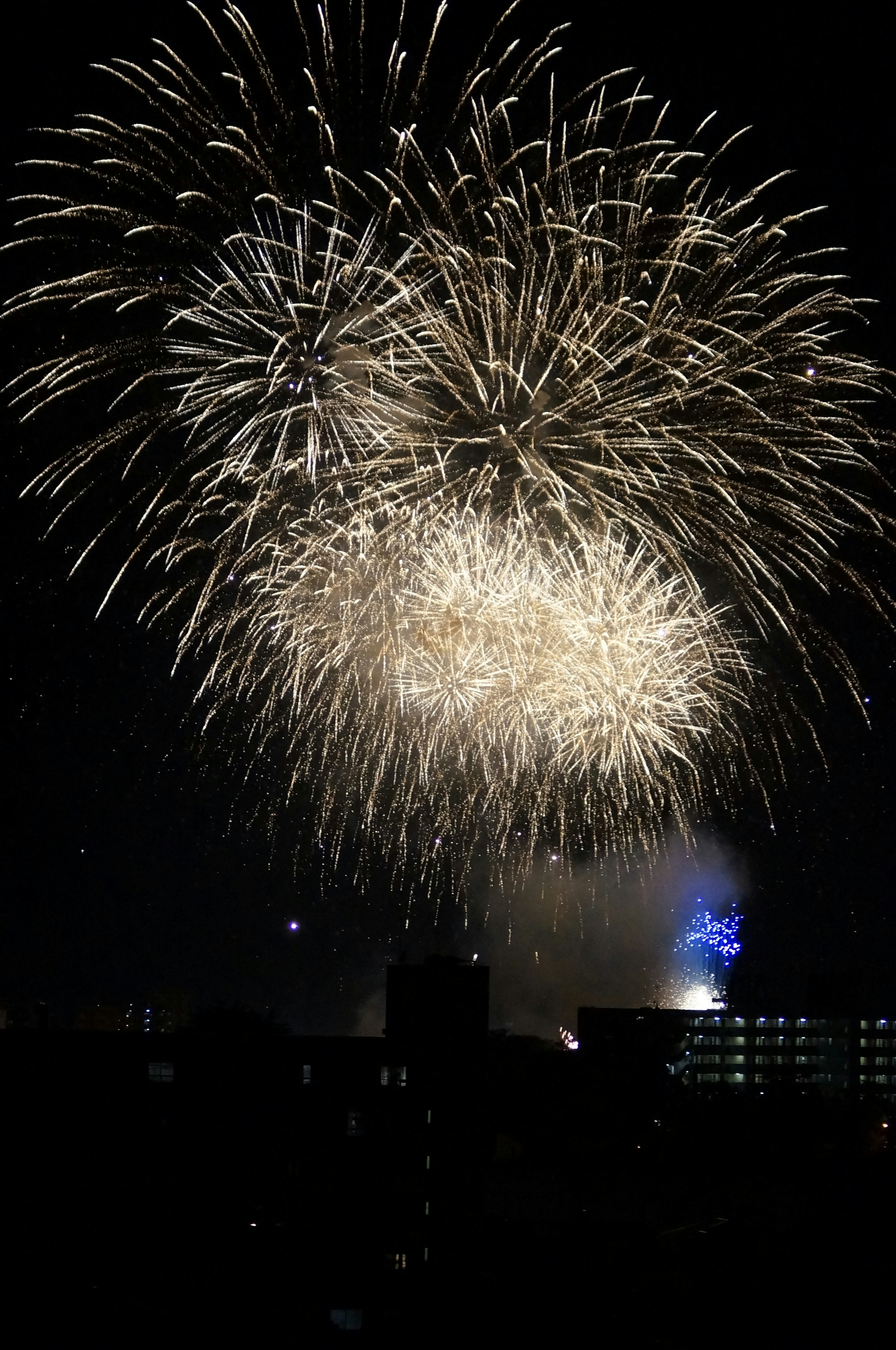 夜空中美麗的煙火表演