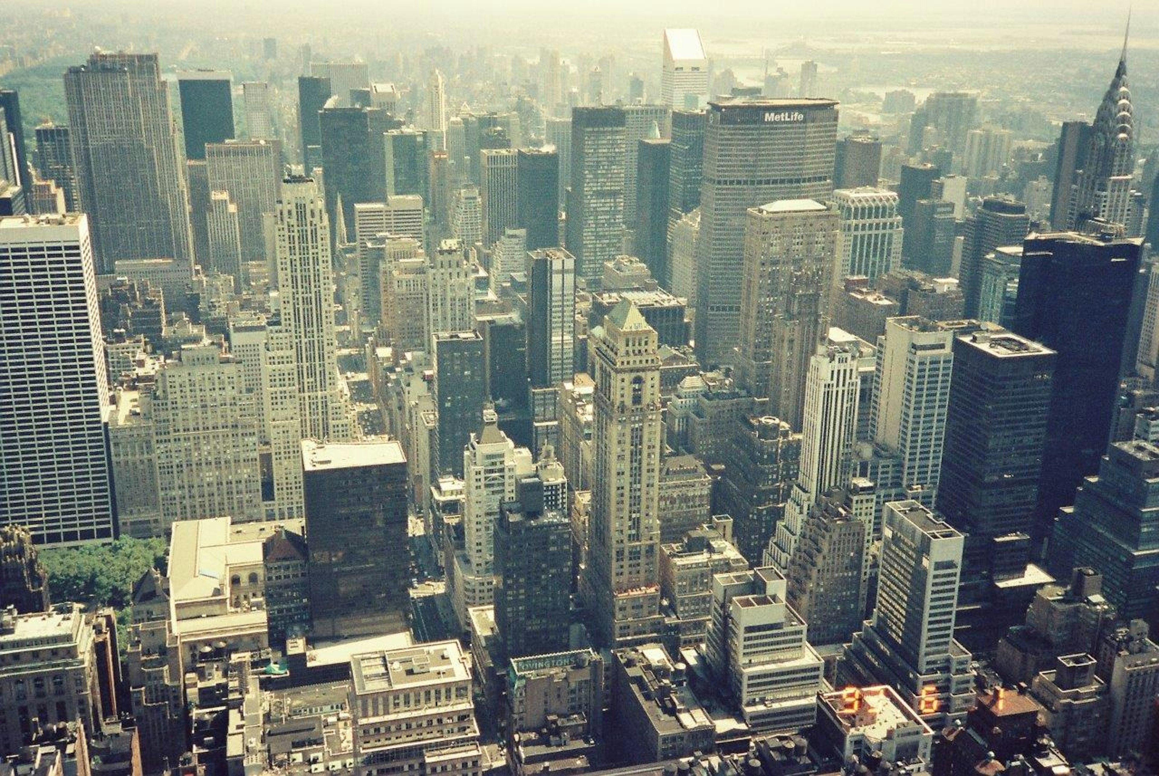 Aerial view of skyscrapers in New York City