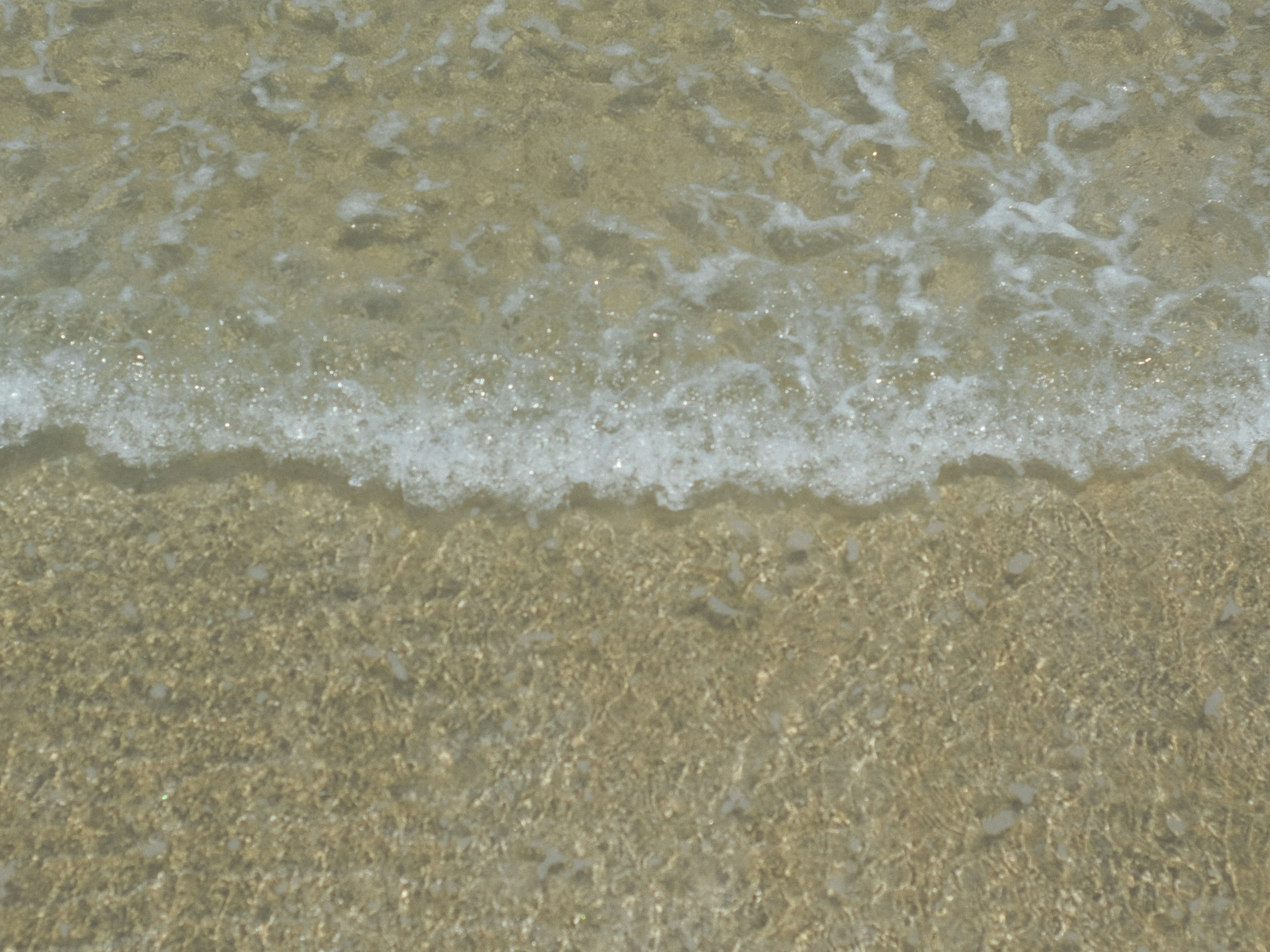 Gelombang lembut yang menyapu pantai berpasir