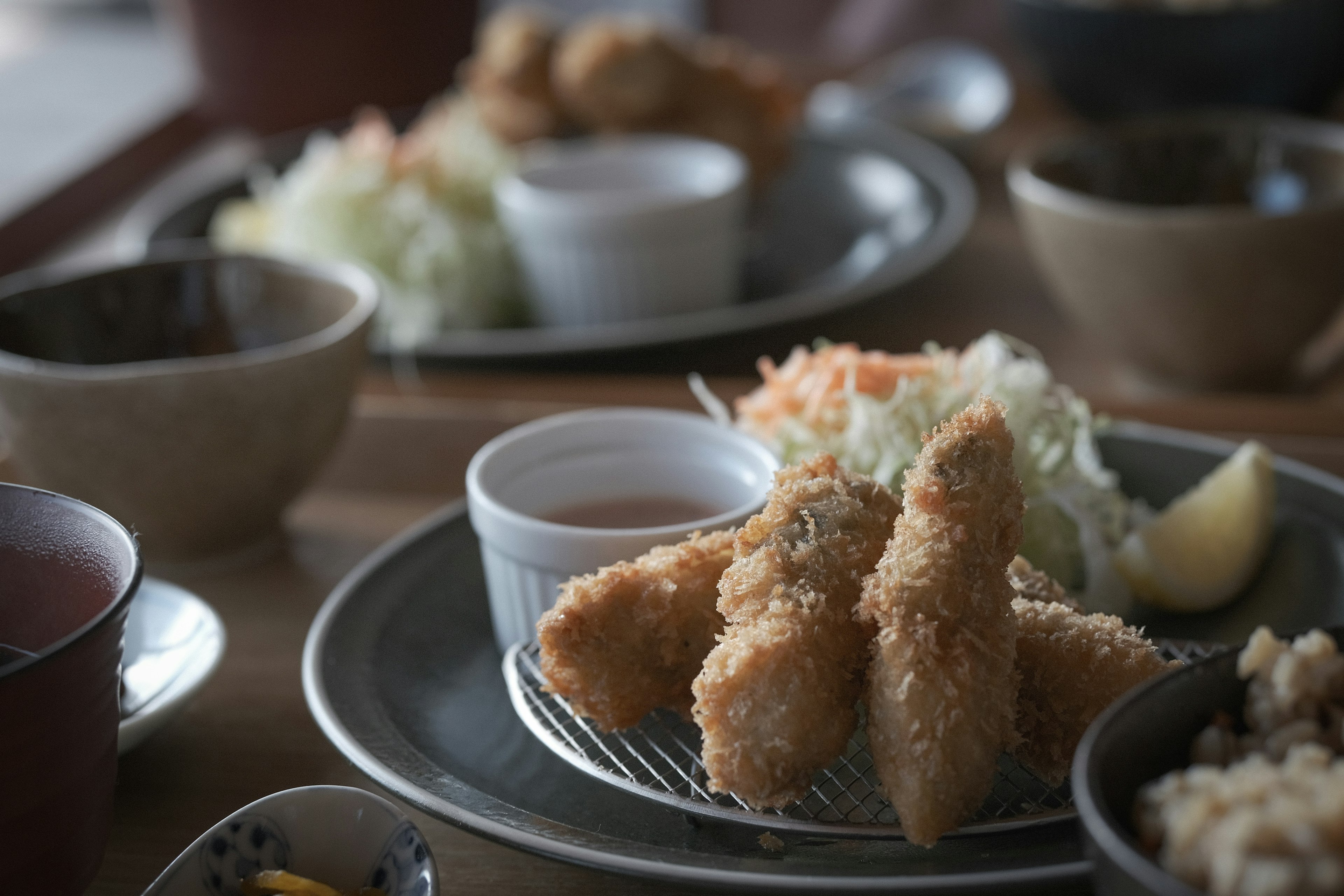 Beautifully arranged plate of fried food