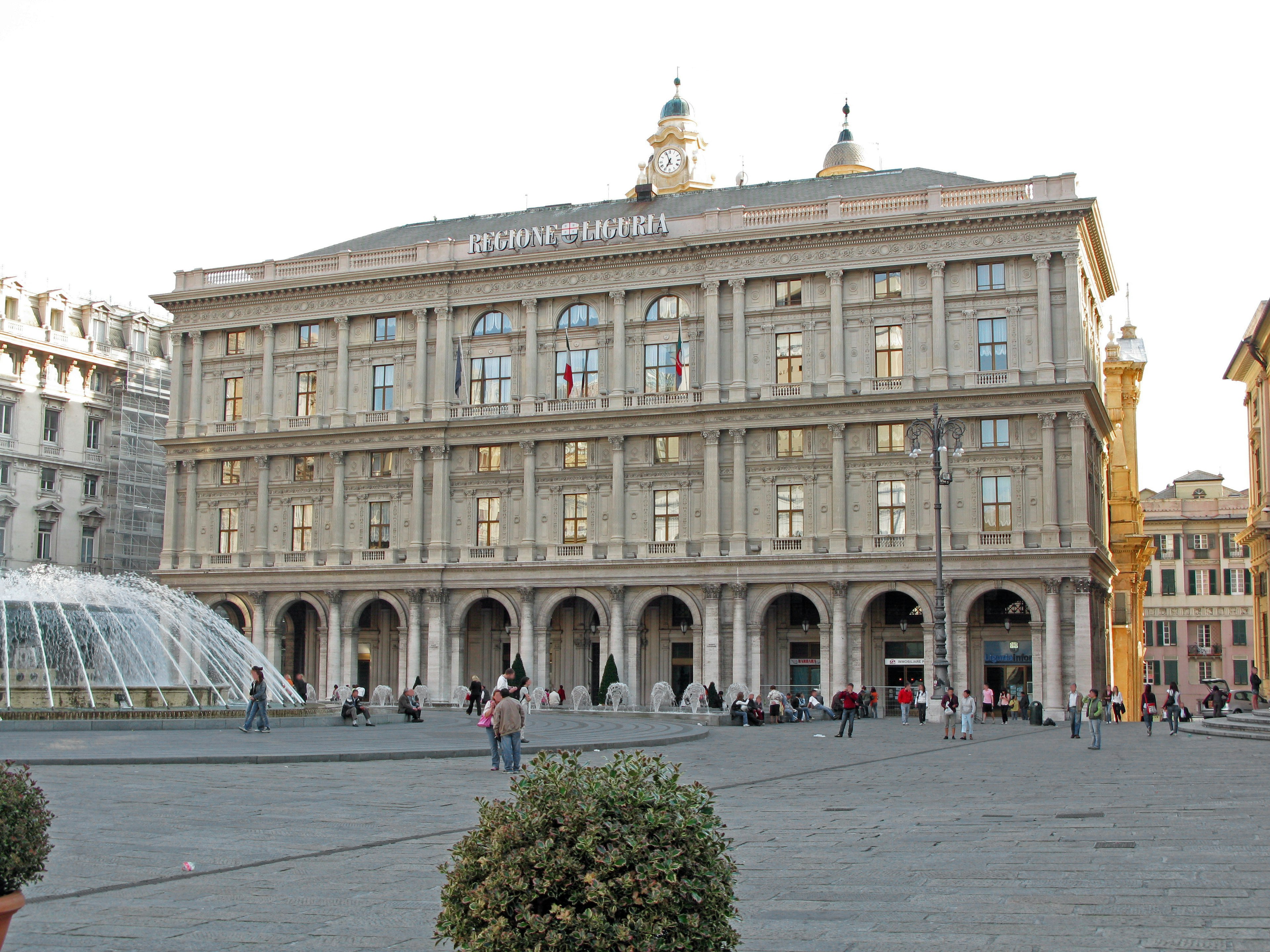 Historic building in Genoa facing the square