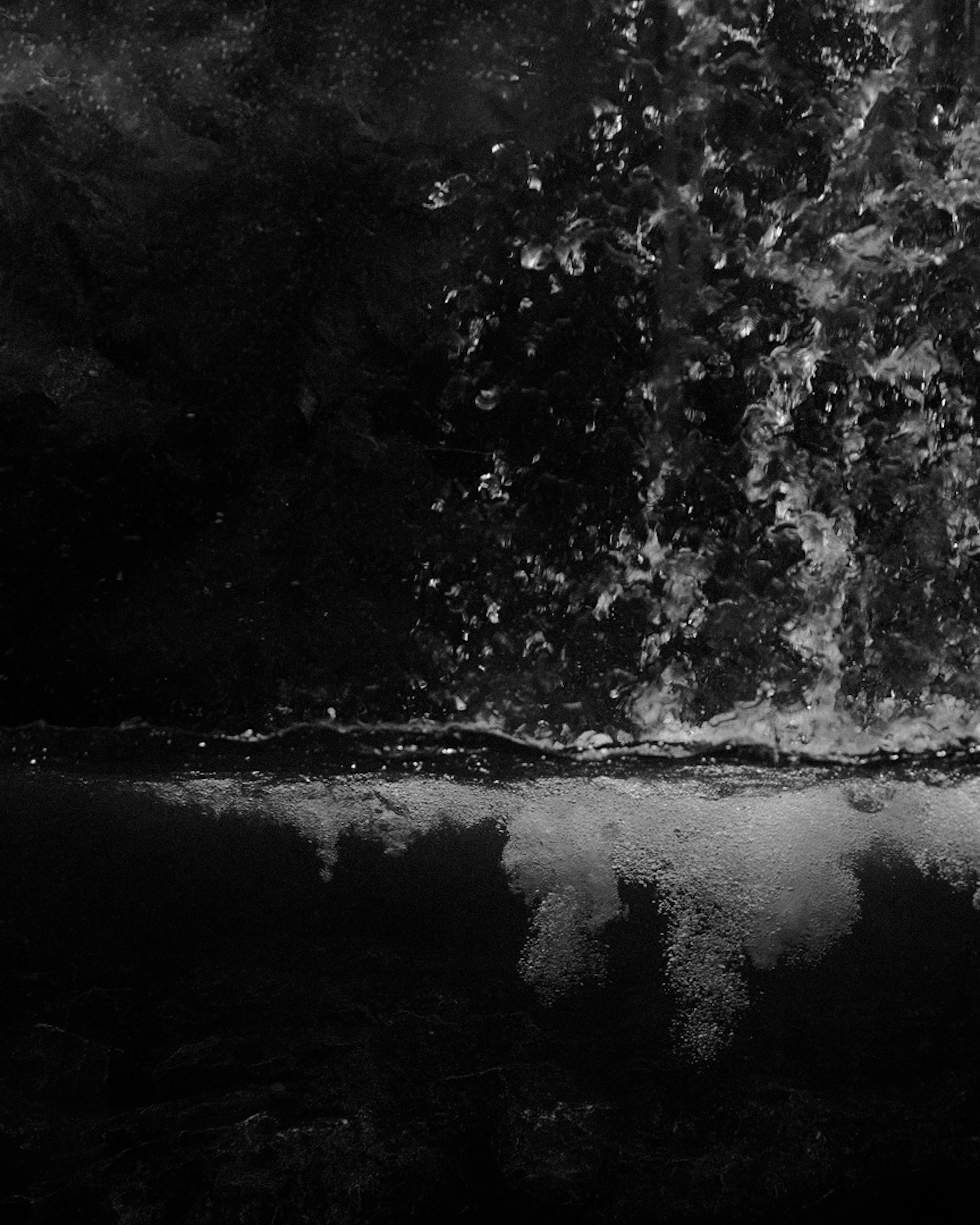 Striking image of black and white water splashes